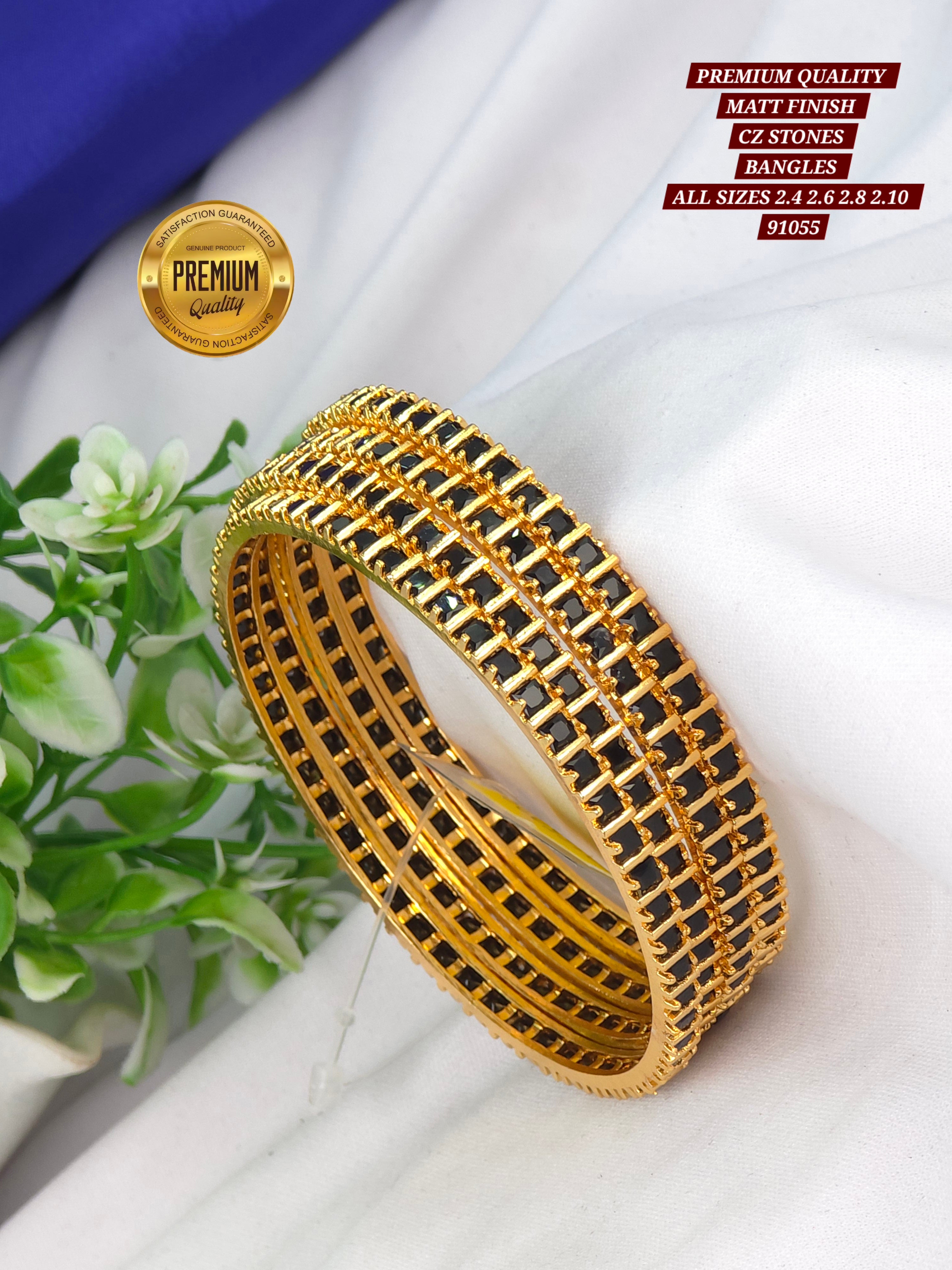 PREMIUM QUALITY MATT FINISH cz STONES BANGLES