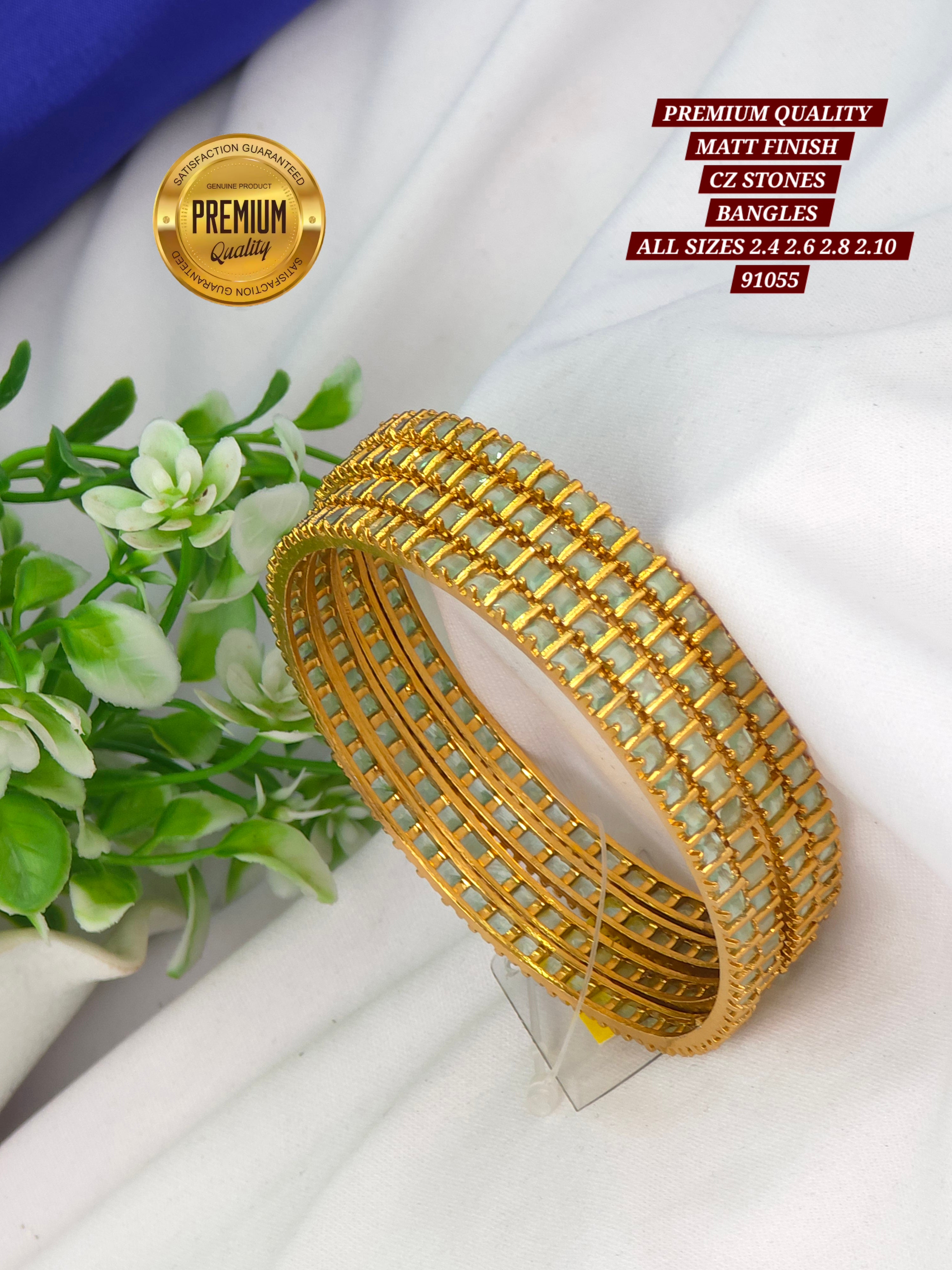 PREMIUM QUALITY MATT FINISH cz STONES BANGLES