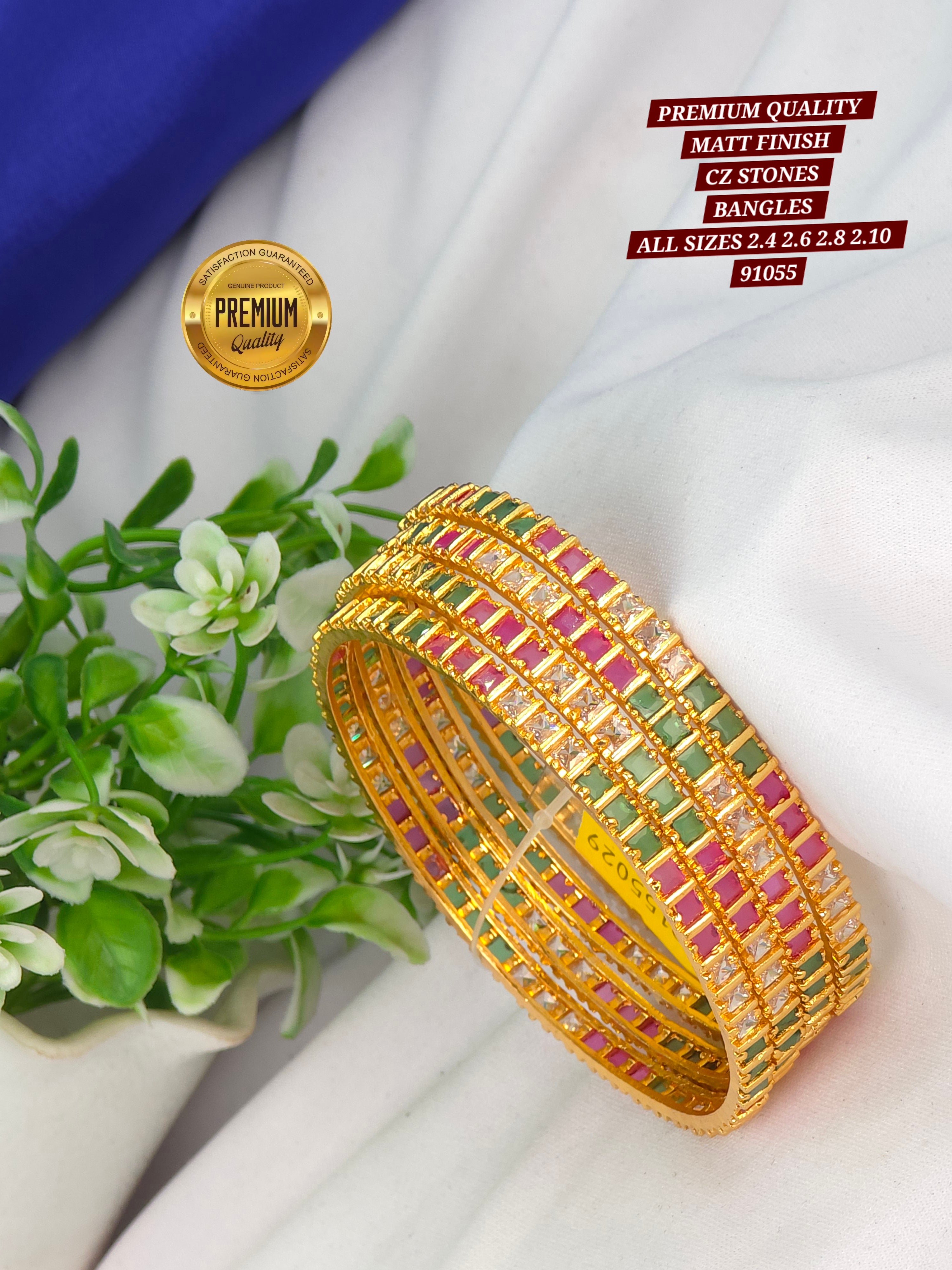 PREMIUM QUALITY MATT FINISH cz STONES BANGLES