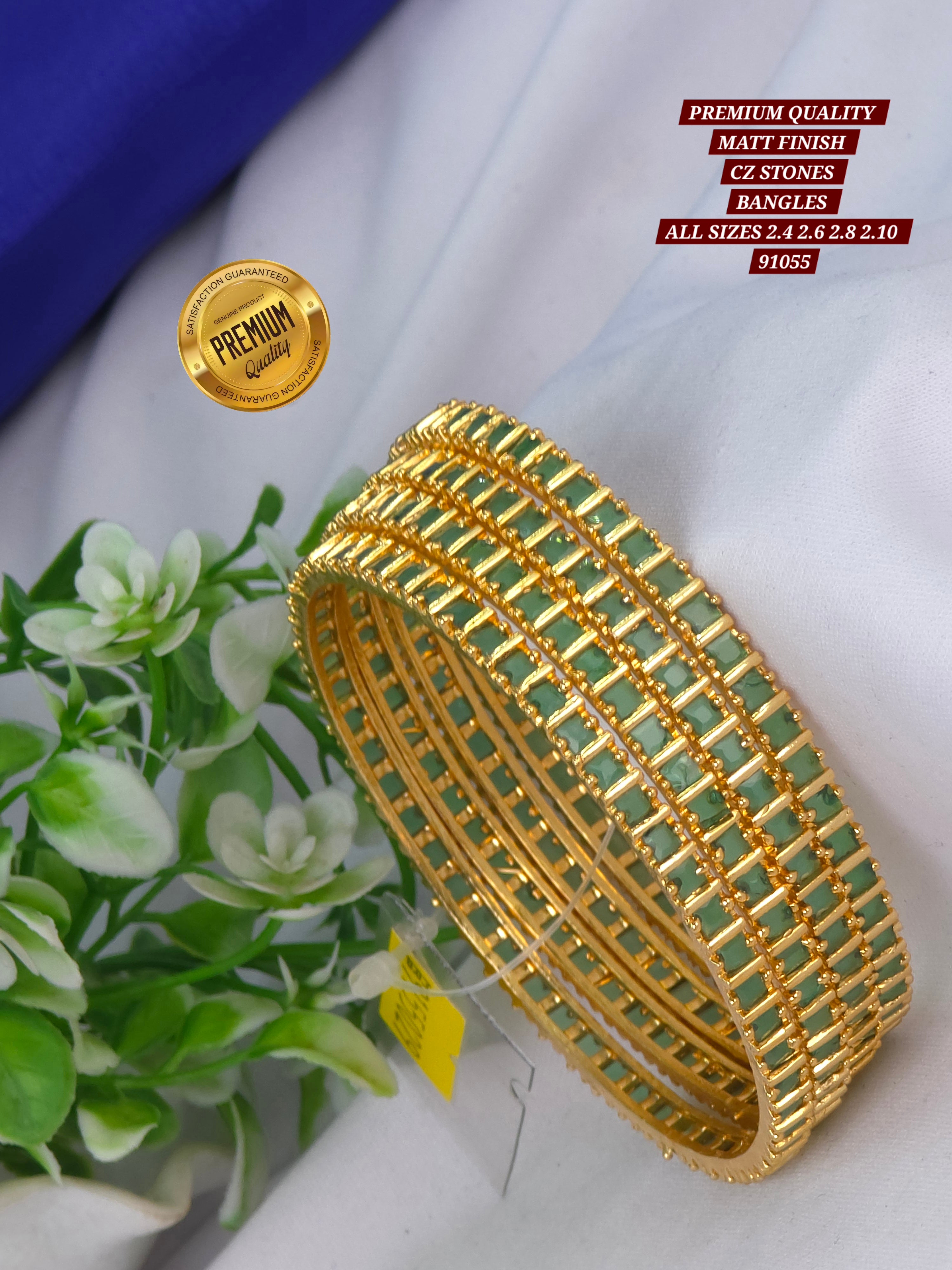 PREMIUM QUALITY MATT FINISH cz STONES BANGLES