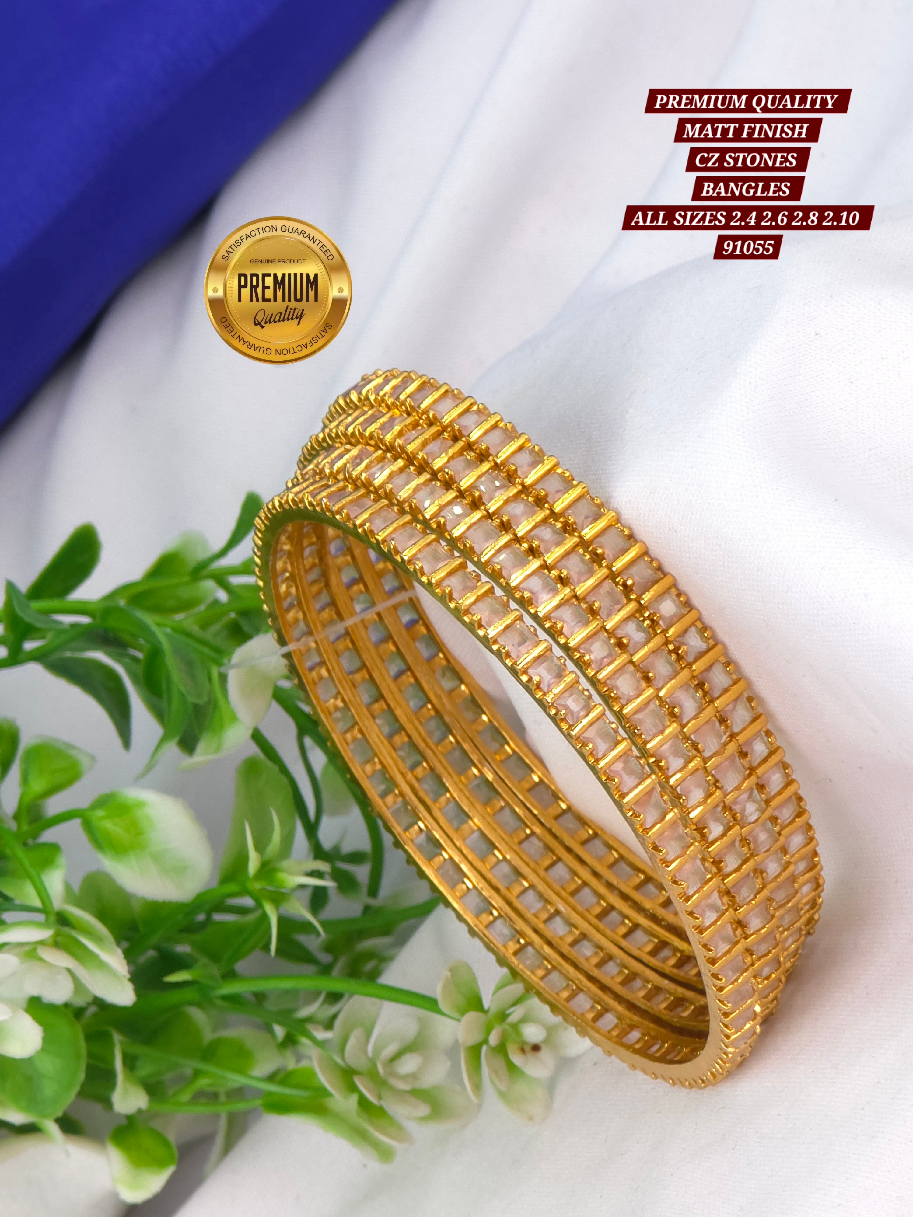 PREMIUM QUALITY MATT FINISH cz STONES BANGLES