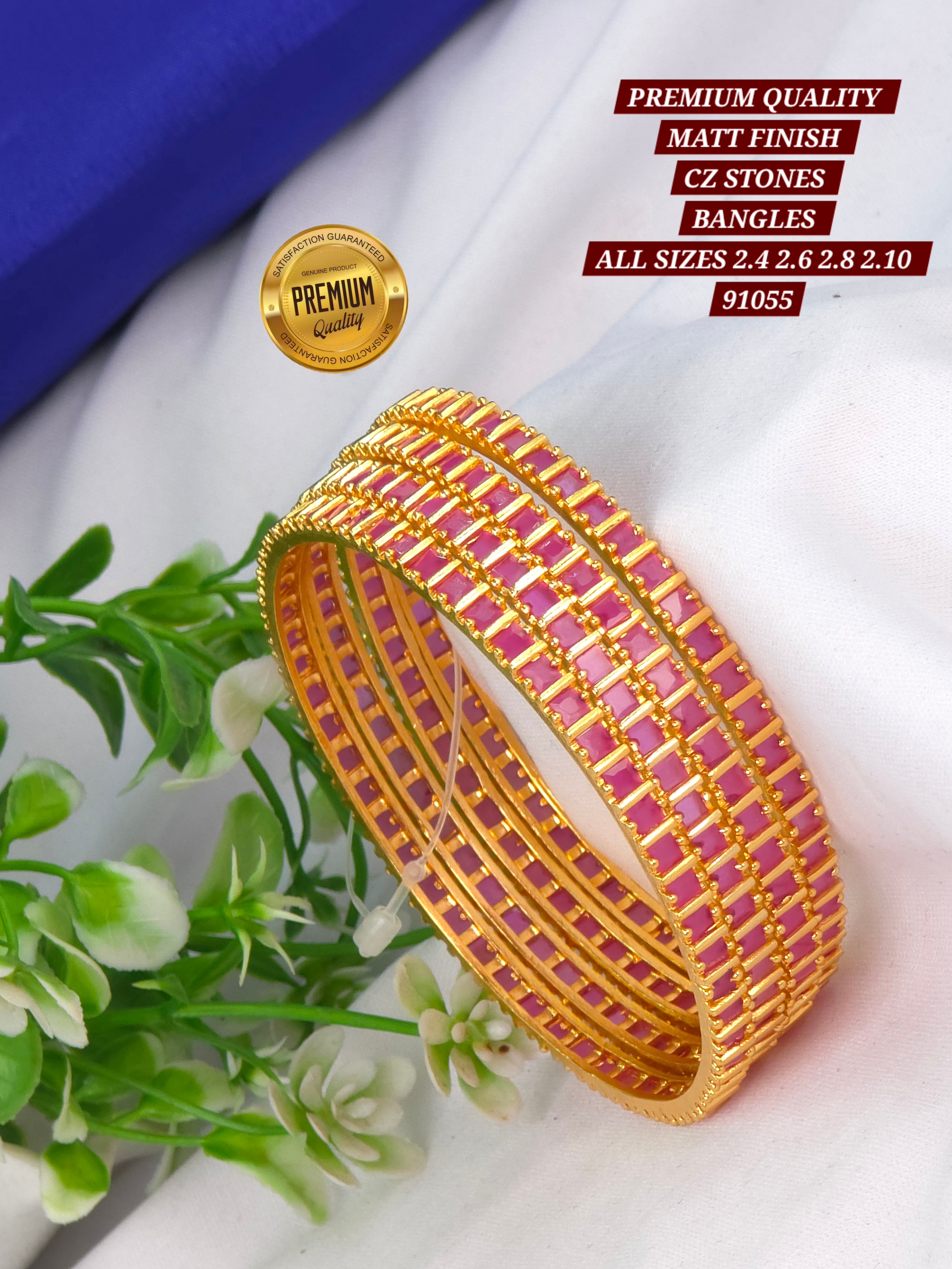 PREMIUM QUALITY MATT FINISH cz STONES BANGLES