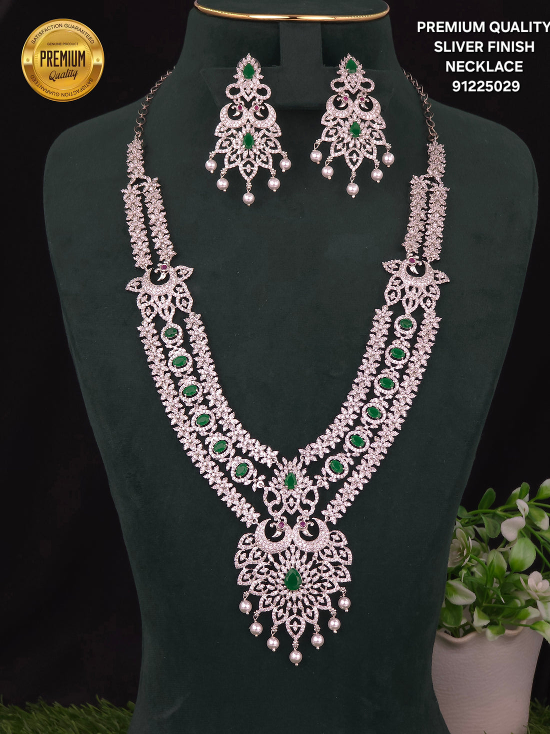 Sliver FINISH cz Necklaces