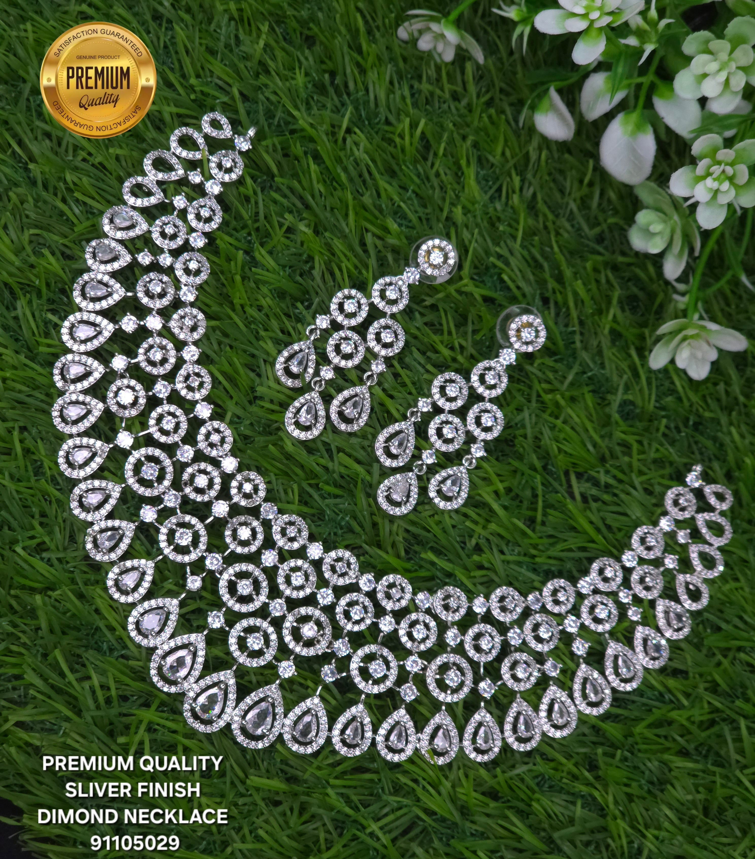 Sliver FINISH diamond necklace