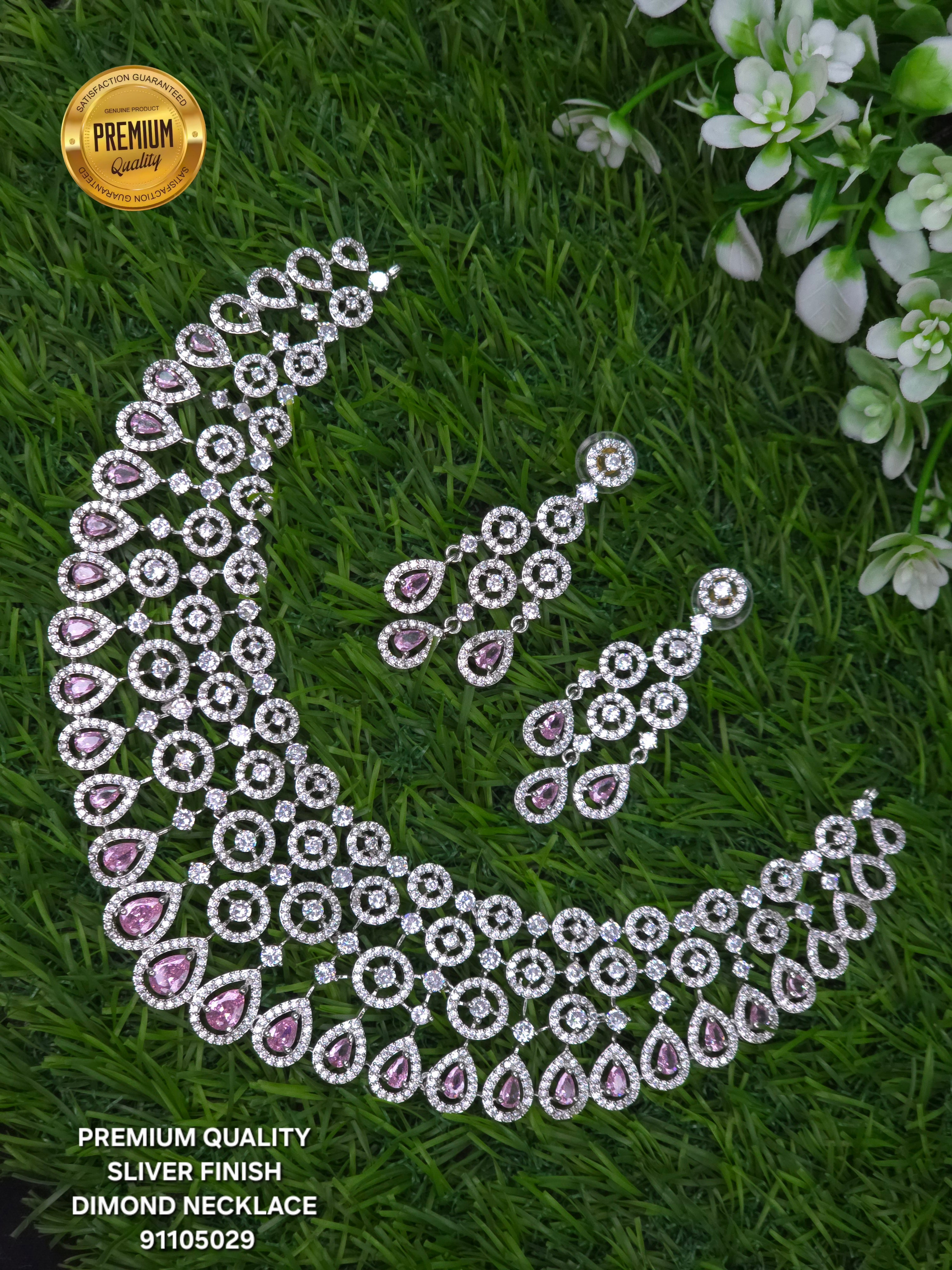 Sliver FINISH diamond necklace