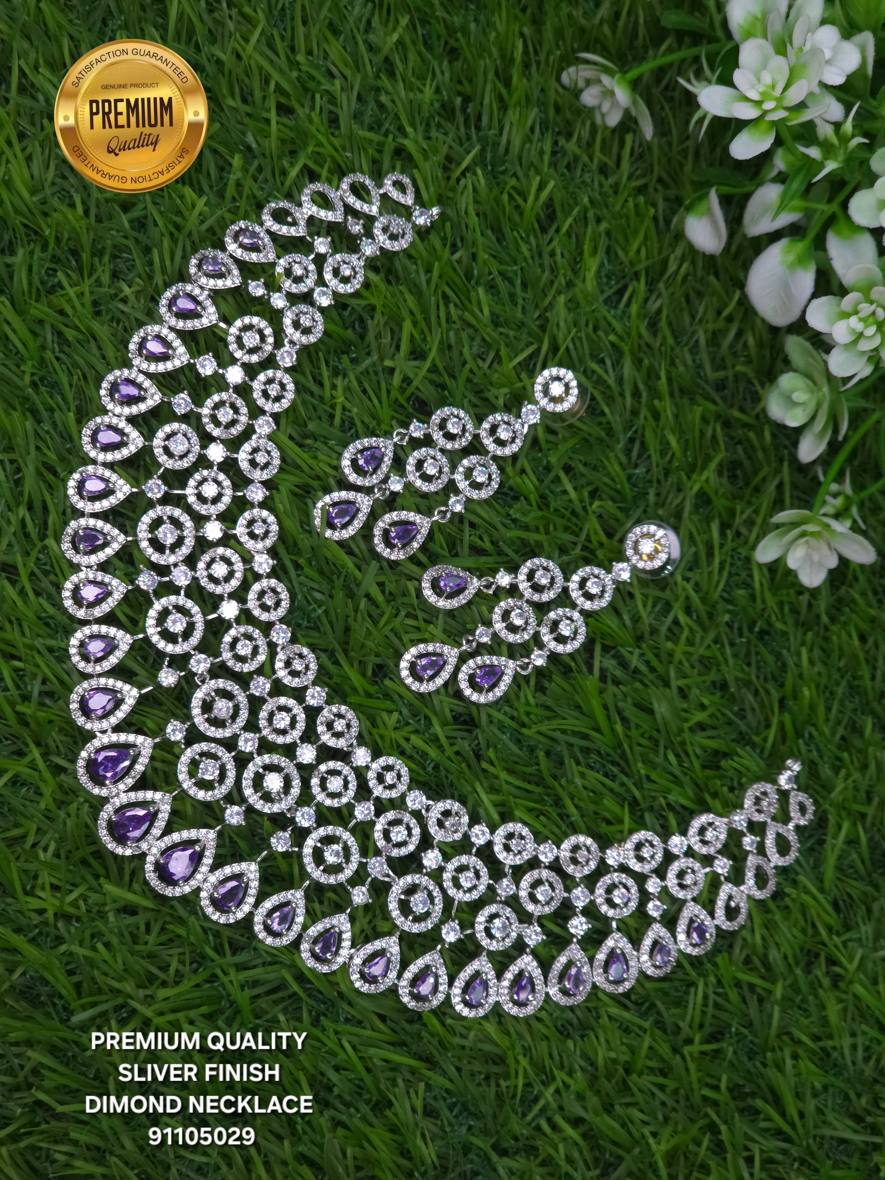 Sliver FINISH diamond necklace