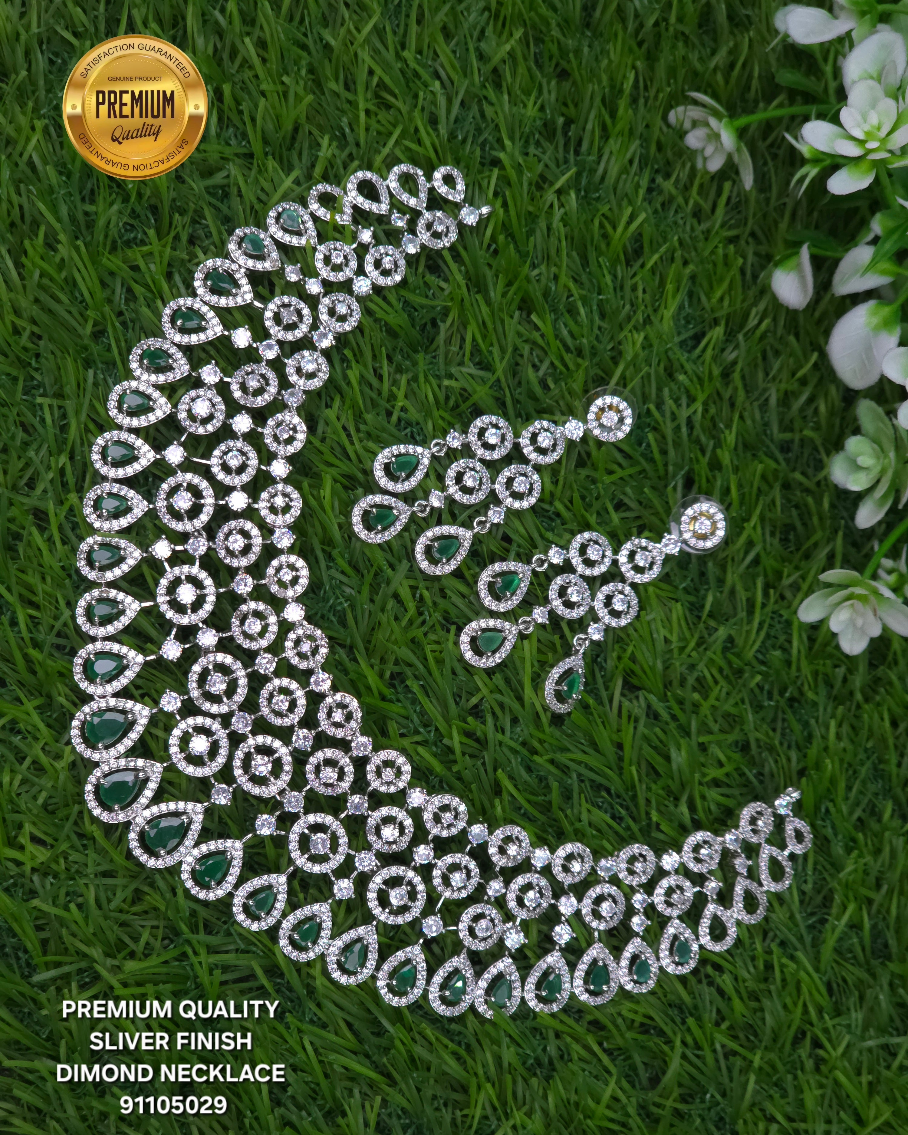 Sliver FINISH diamond necklace