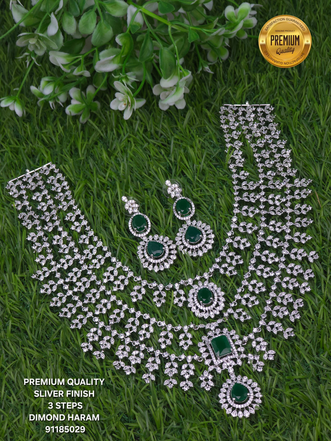 SLIVER FINISH BRIDEL NECKLACE
