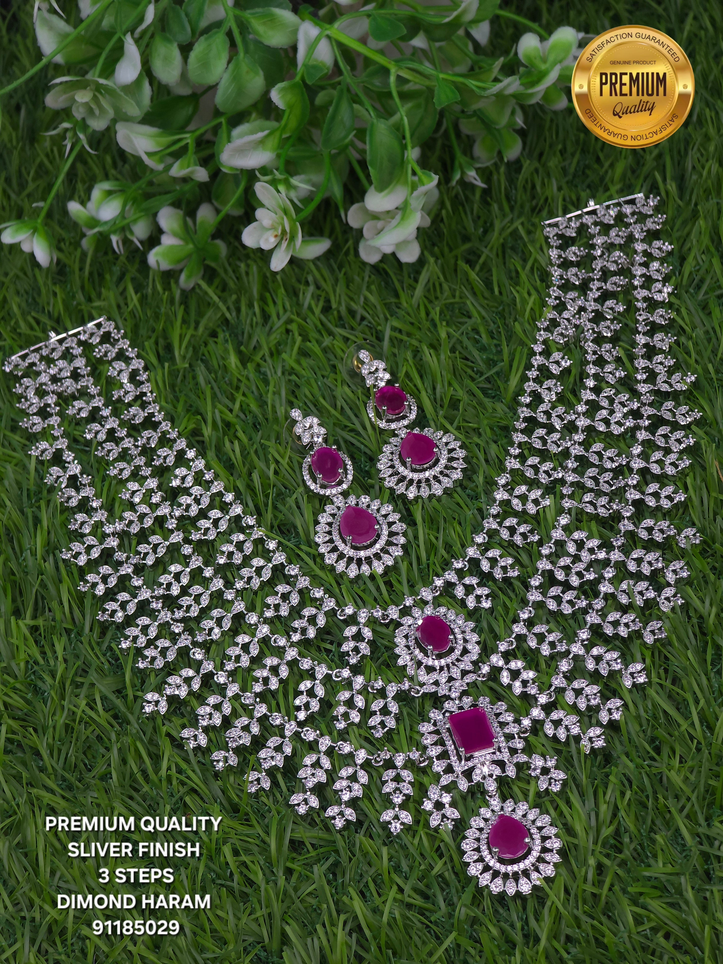 SLIVER FINISH BRIDEL NECKLACE