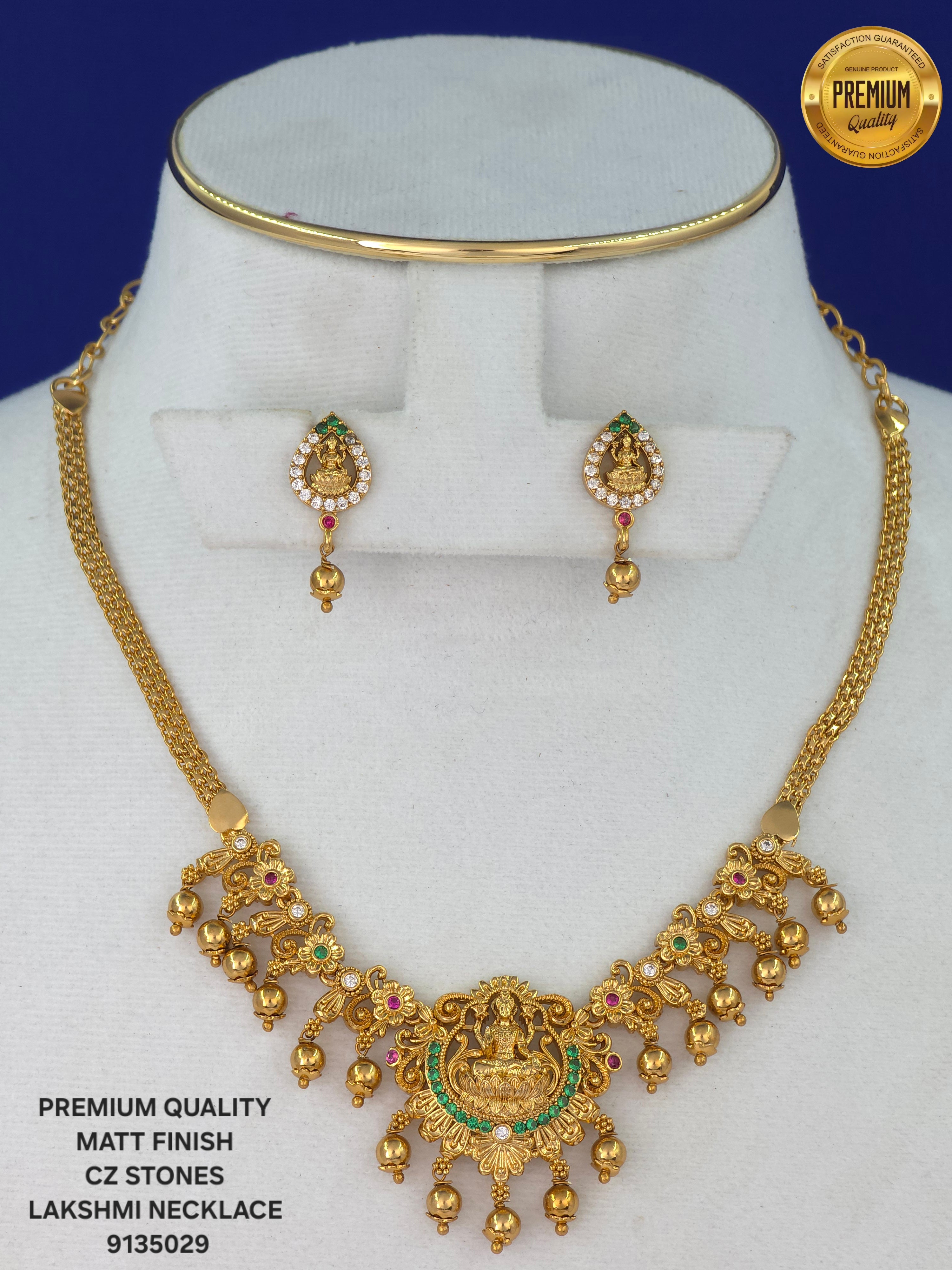 Matt finish Lakshmi necklace
