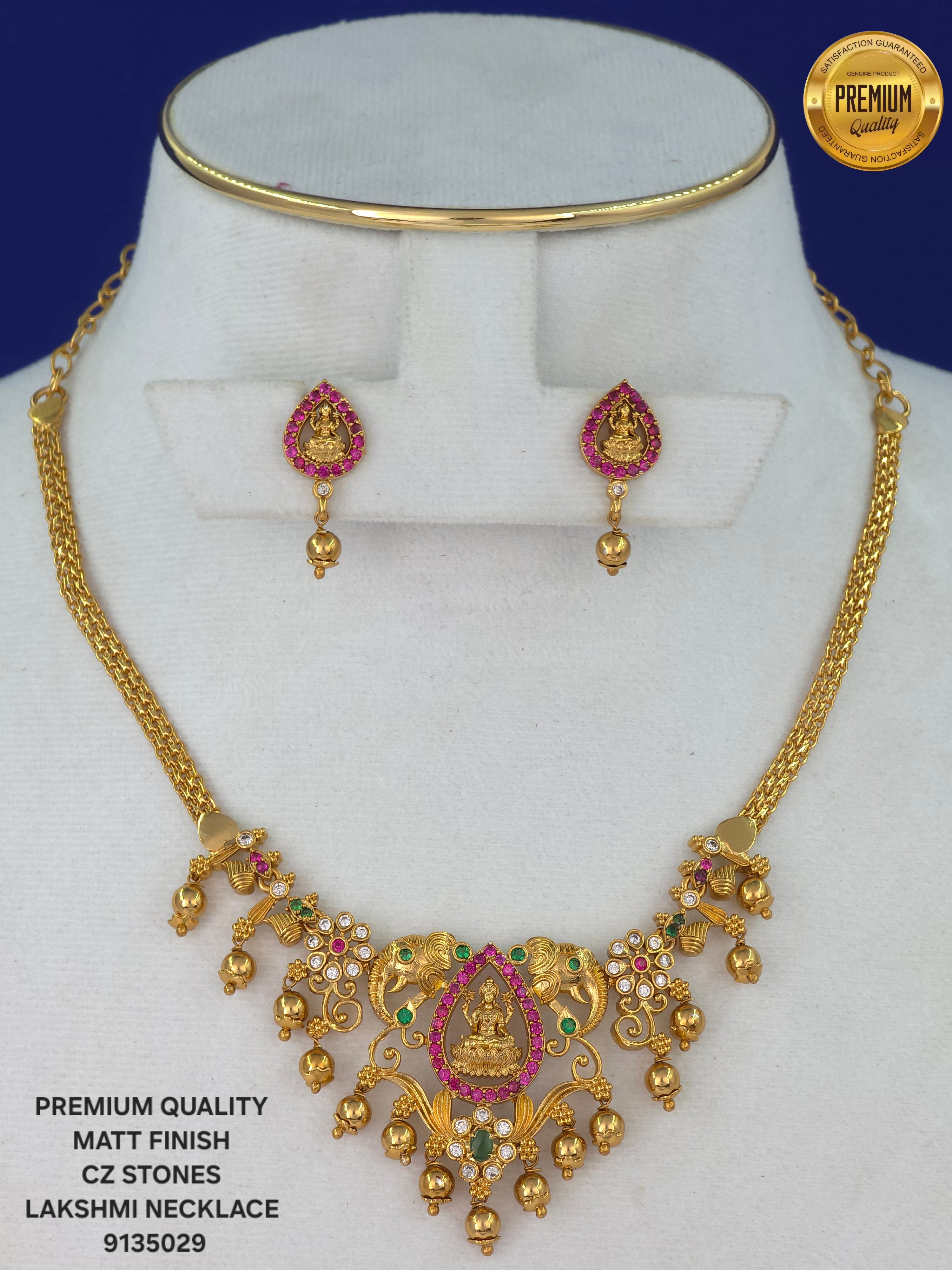 Matt finish Lakshmi necklace