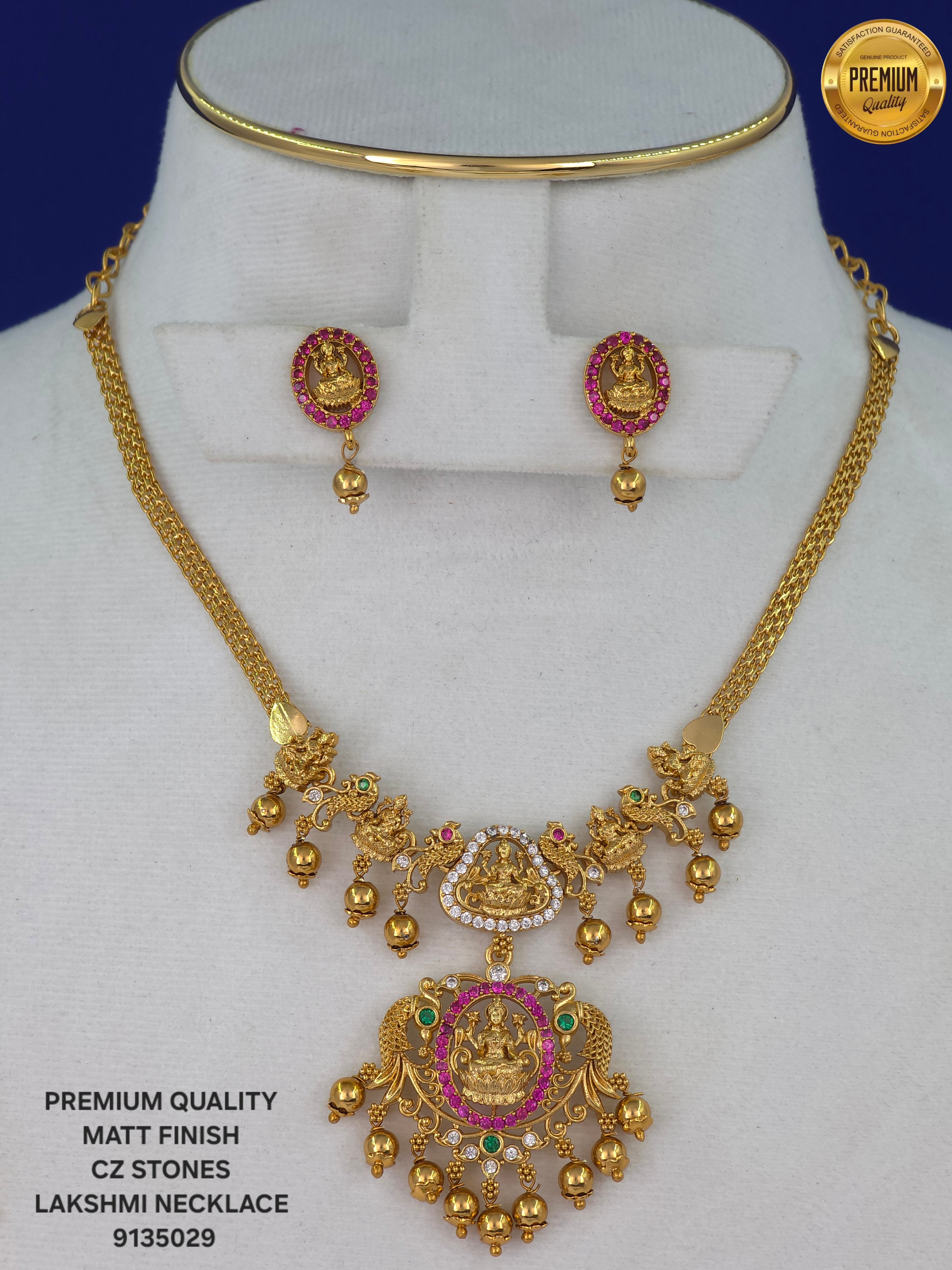 Matt finish Lakshmi necklace