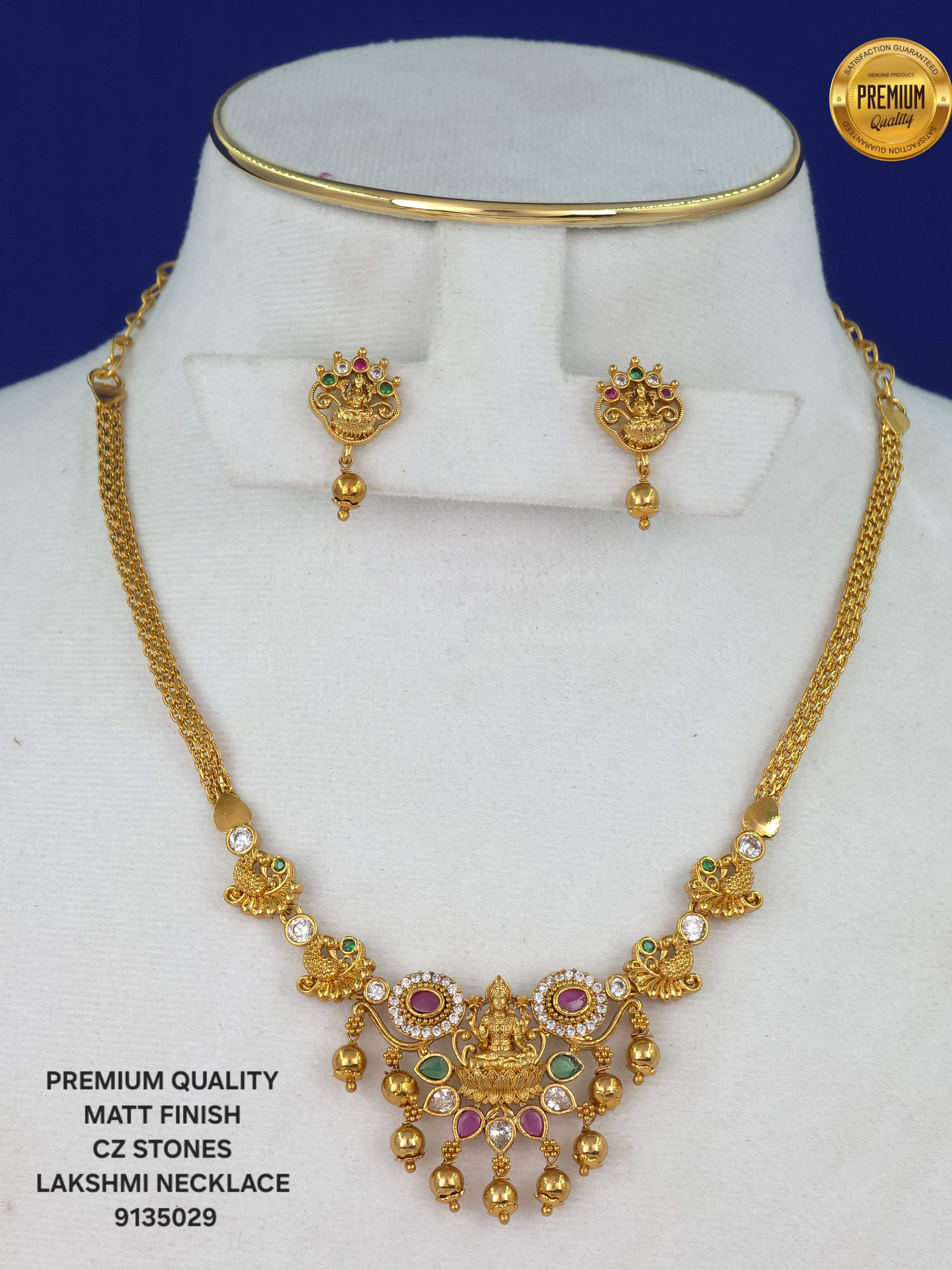 Matt finish Lakshmi necklace