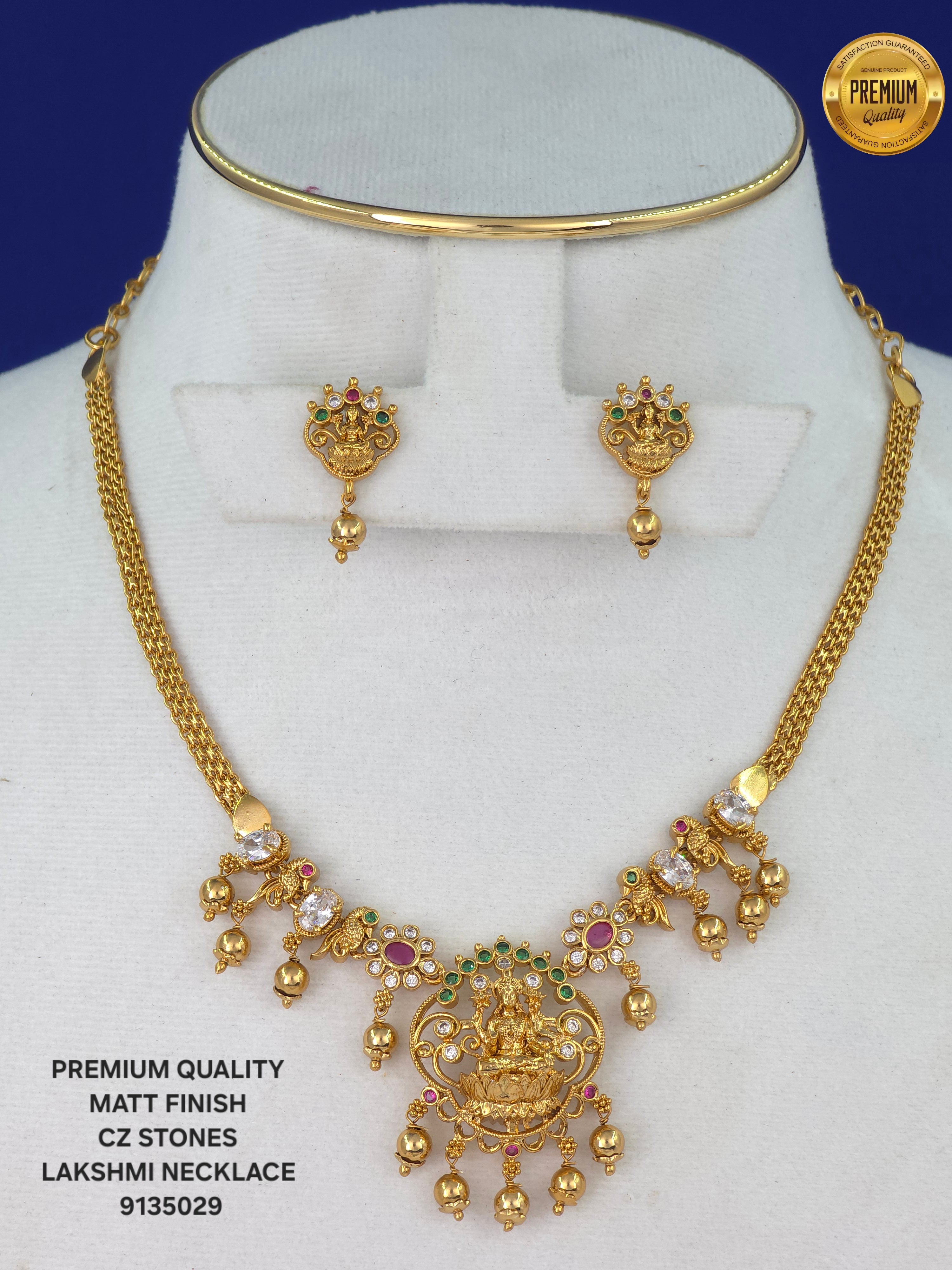 Matt finish Lakshmi necklace