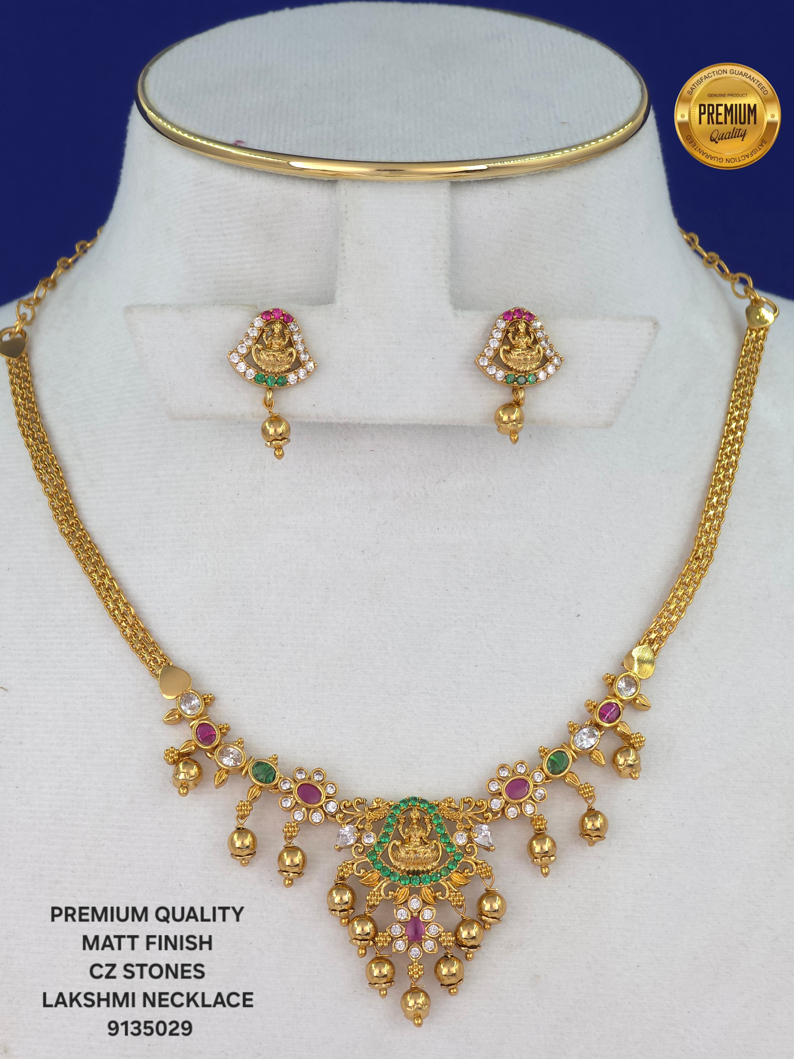 Matt finish Lakshmi necklace