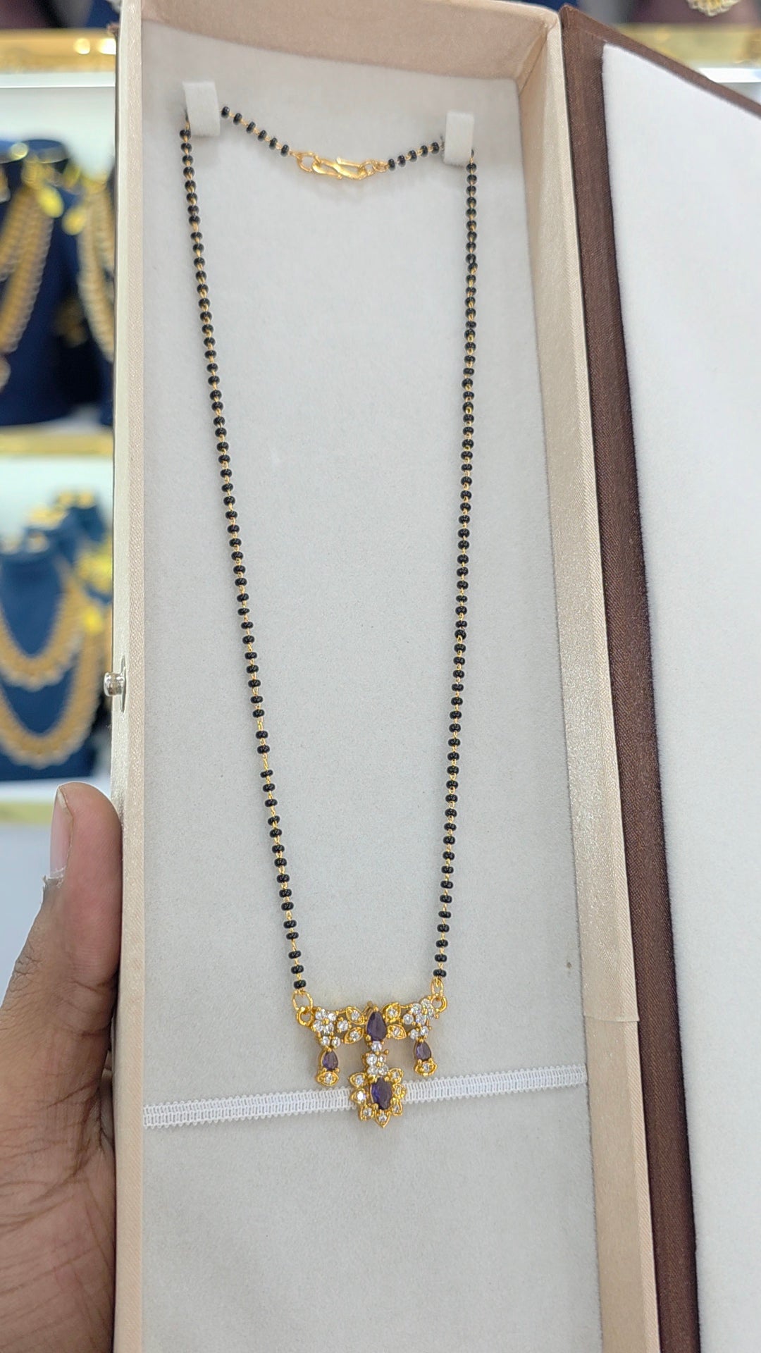PREMIUM QUALITY gold finish Short black beads 18 inches