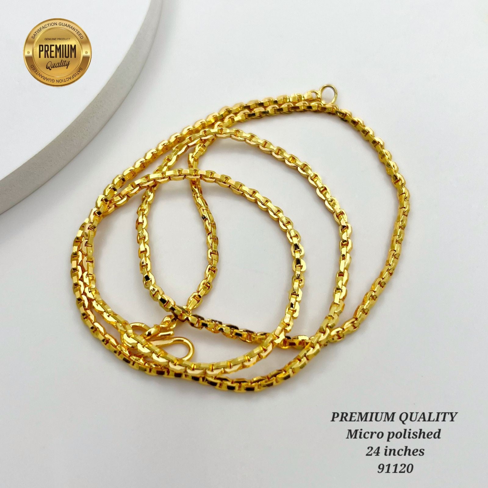 26 inches gold finish long chain