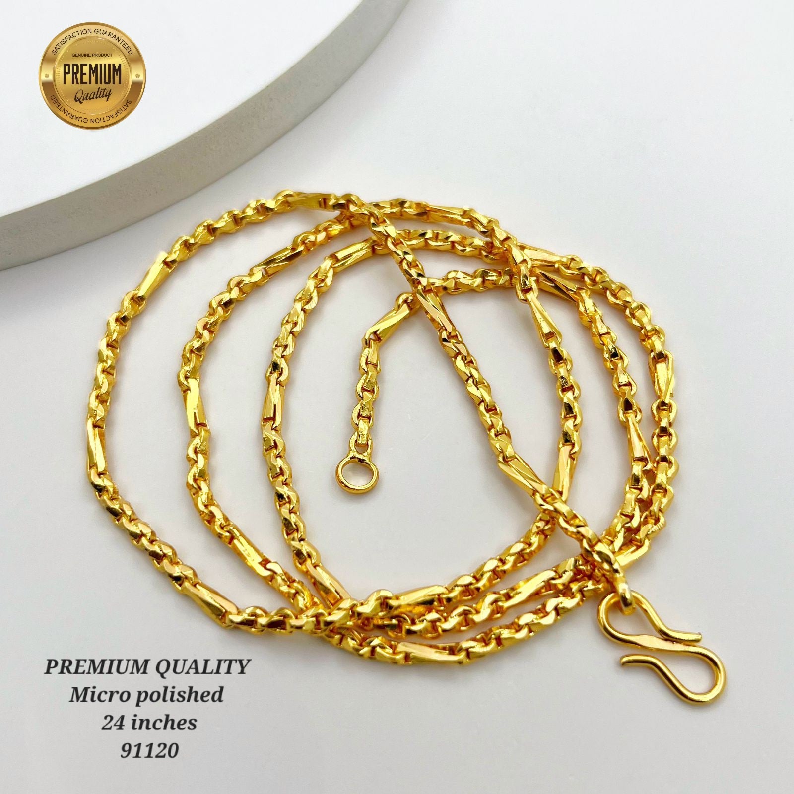 26 inches gold finish long chain