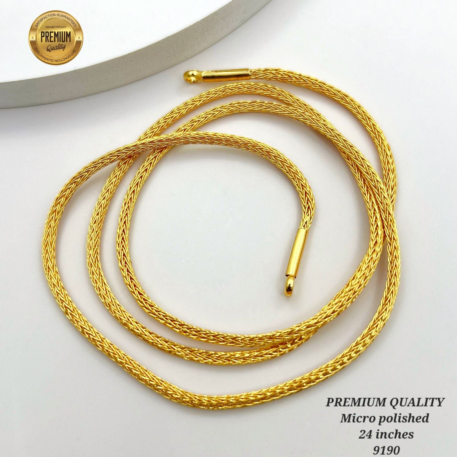 26 inches gold finish long chain