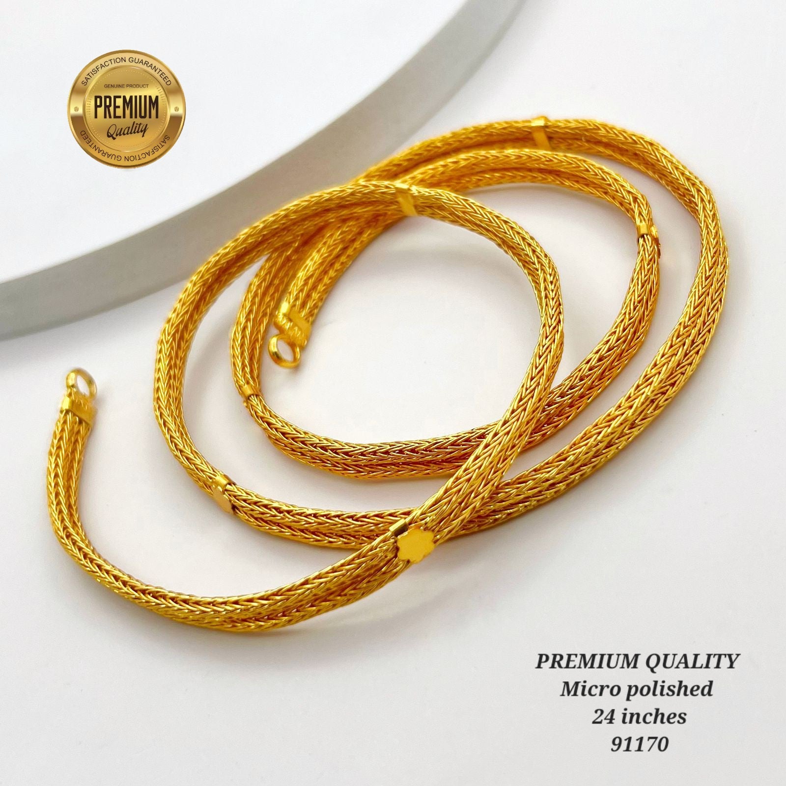26 inches gold finish long chain