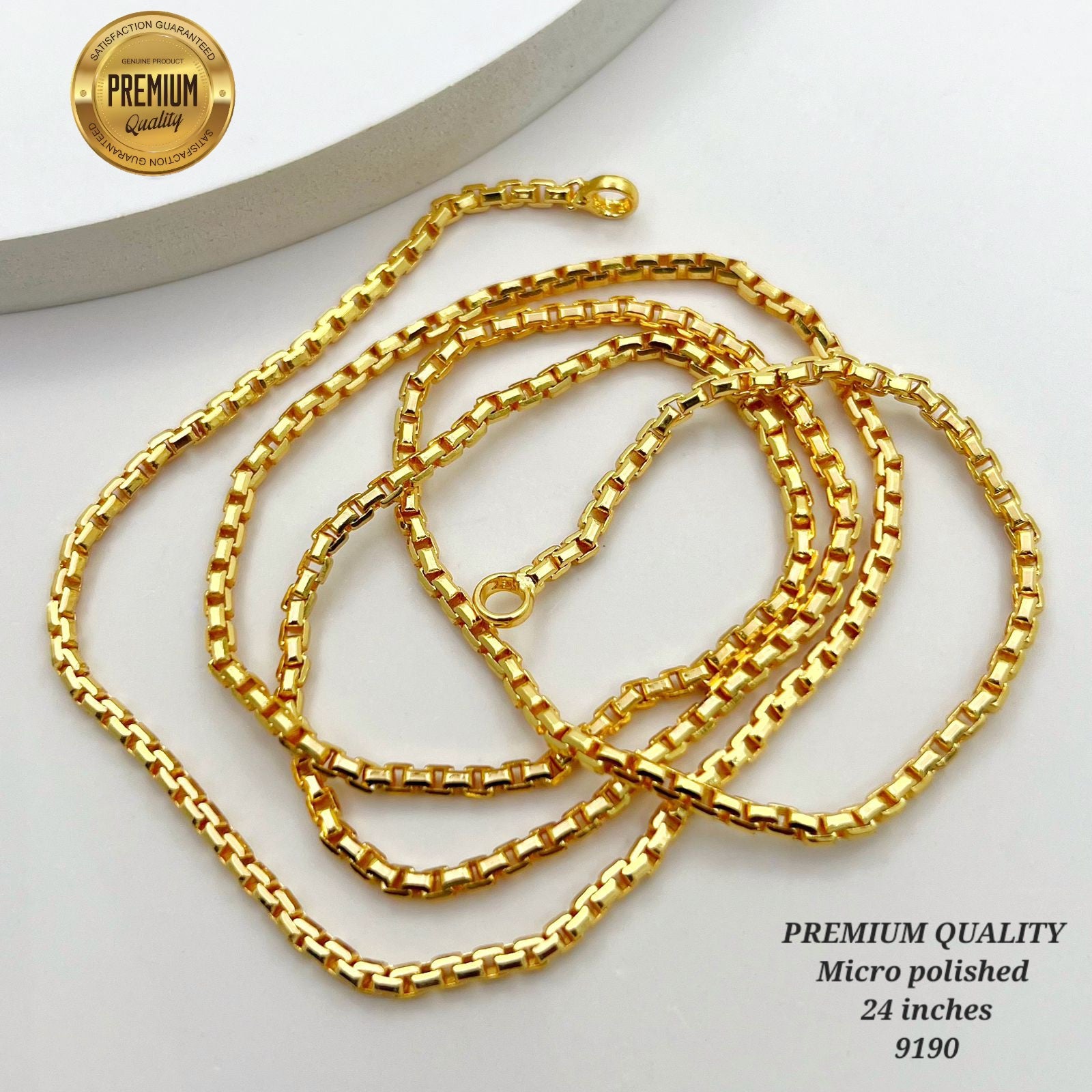 26 inches gold finish long chain