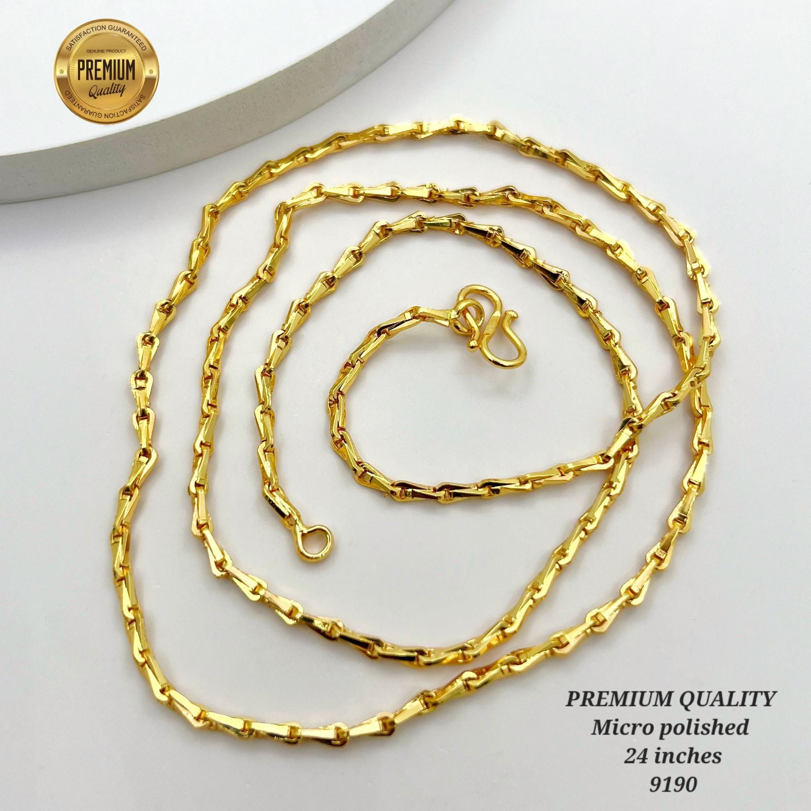 26 inches gold finish long chain