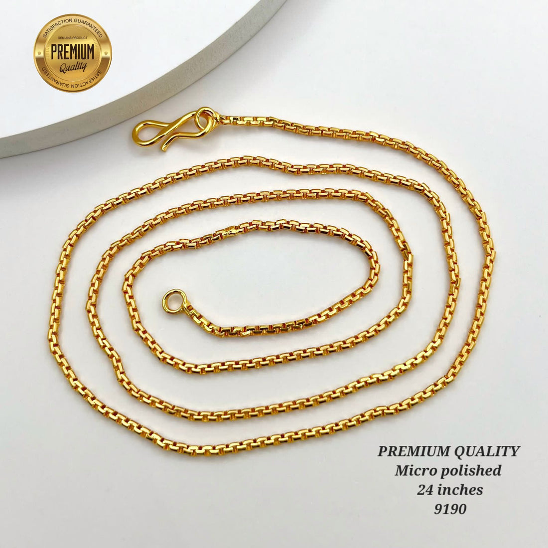 26 inches gold finish long chain