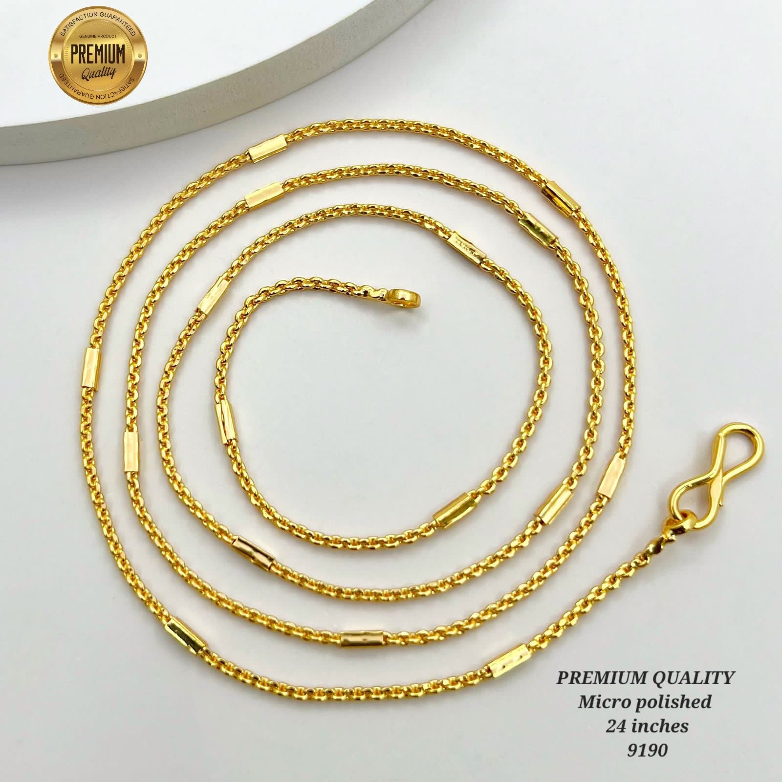 26 inches gold finish long chain