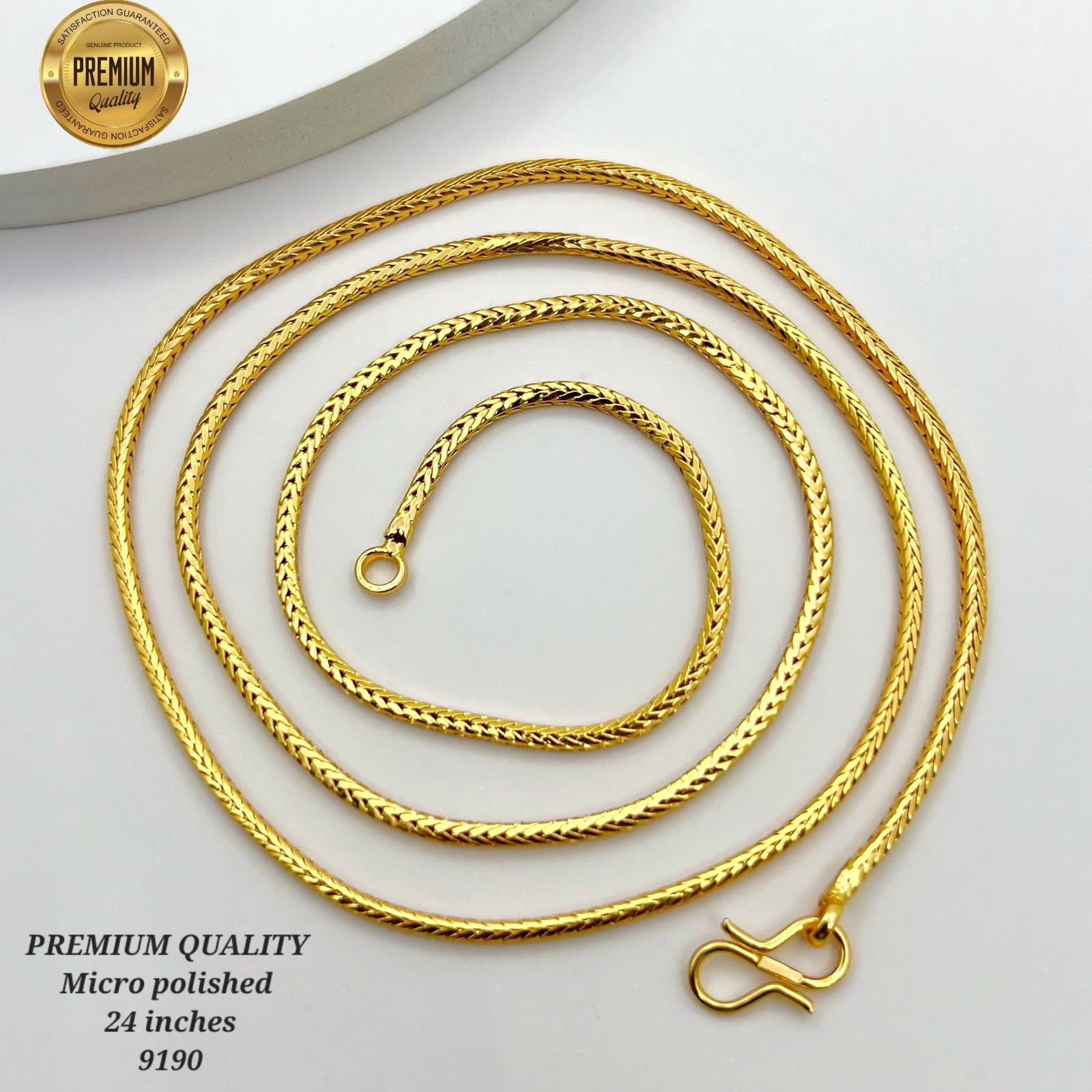 26 inches gold finish long chain