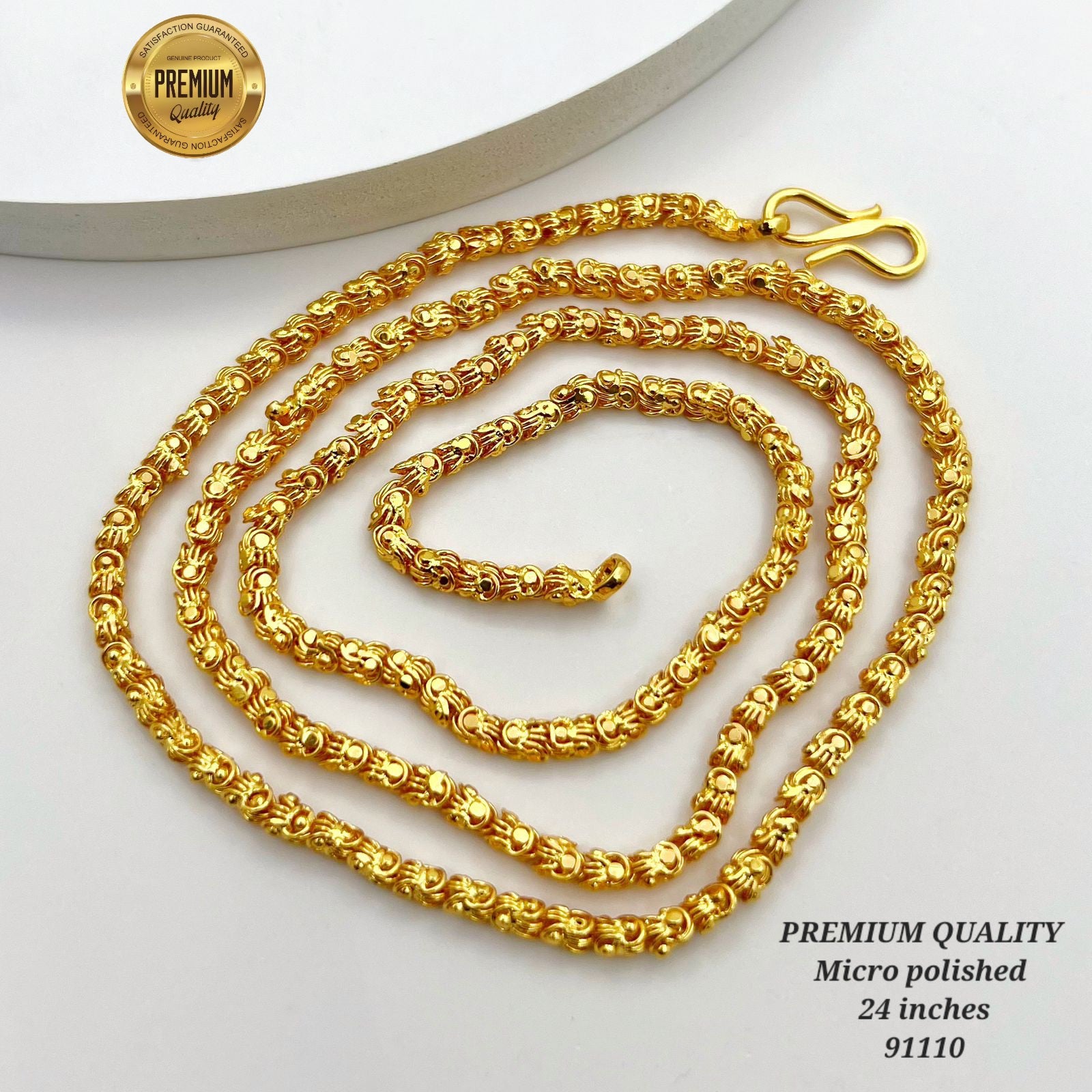 26 inches gold finish long chain