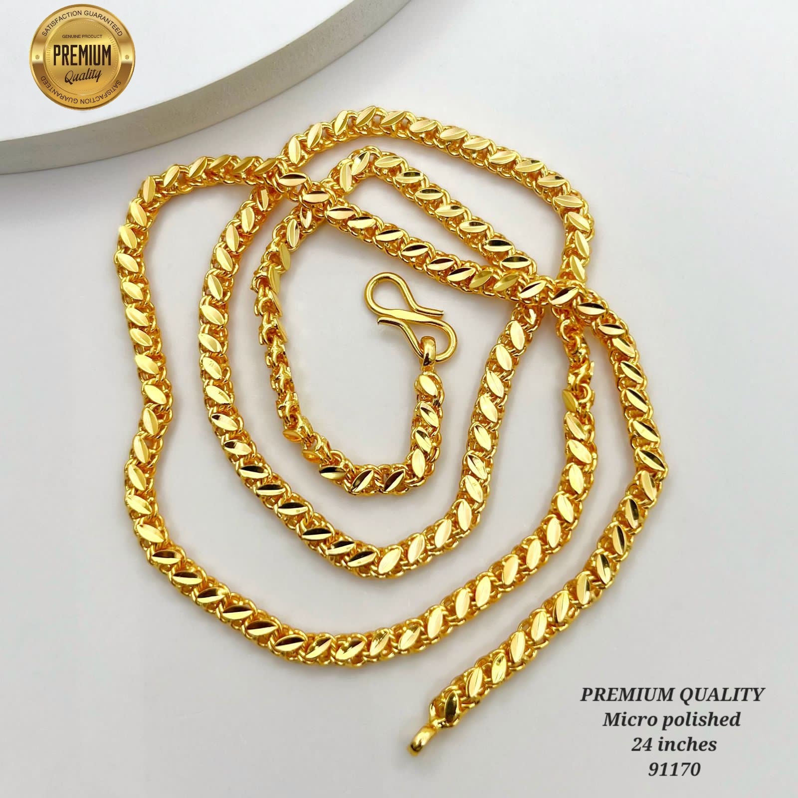 26 inches gold finish long chain