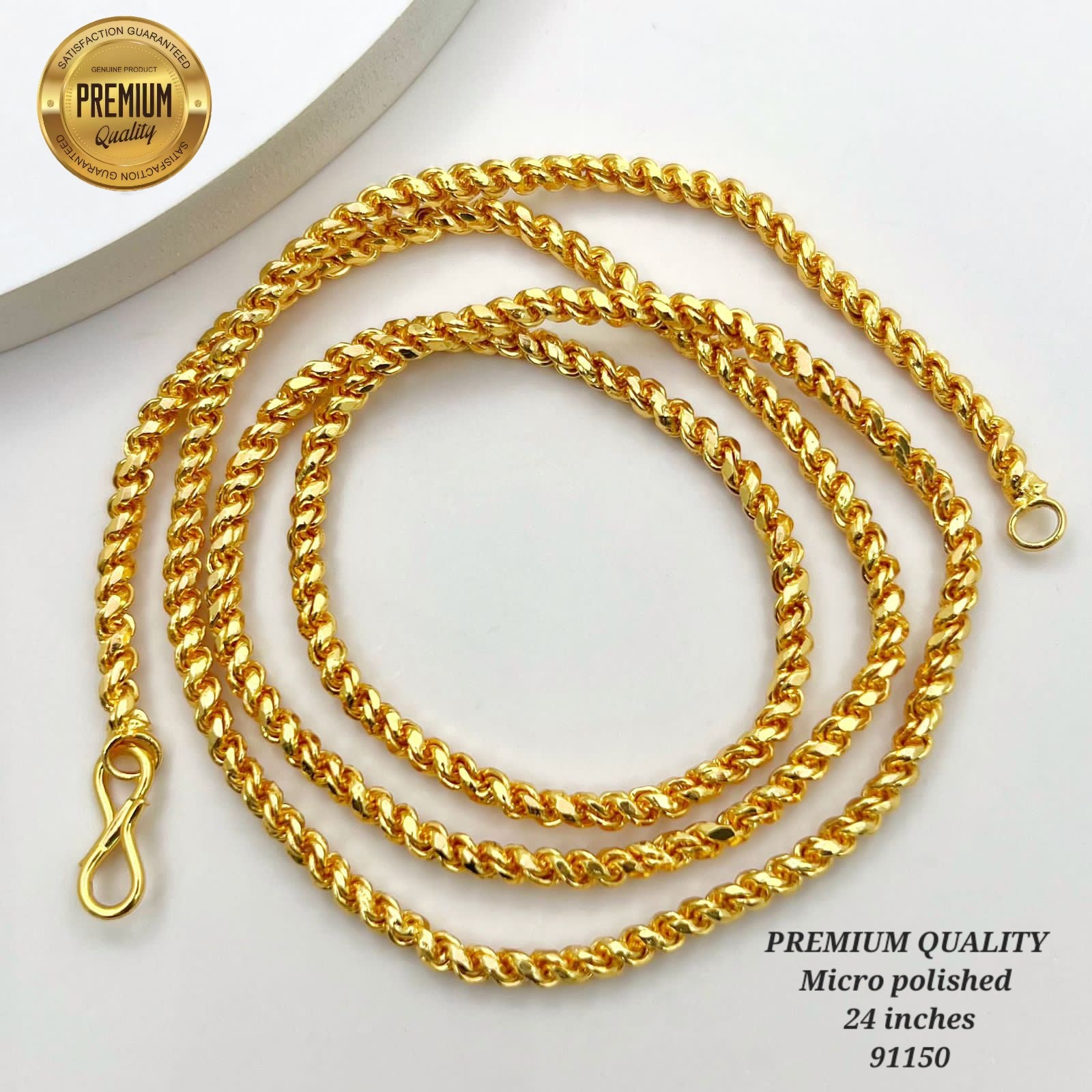 26 inches gold finish long chain