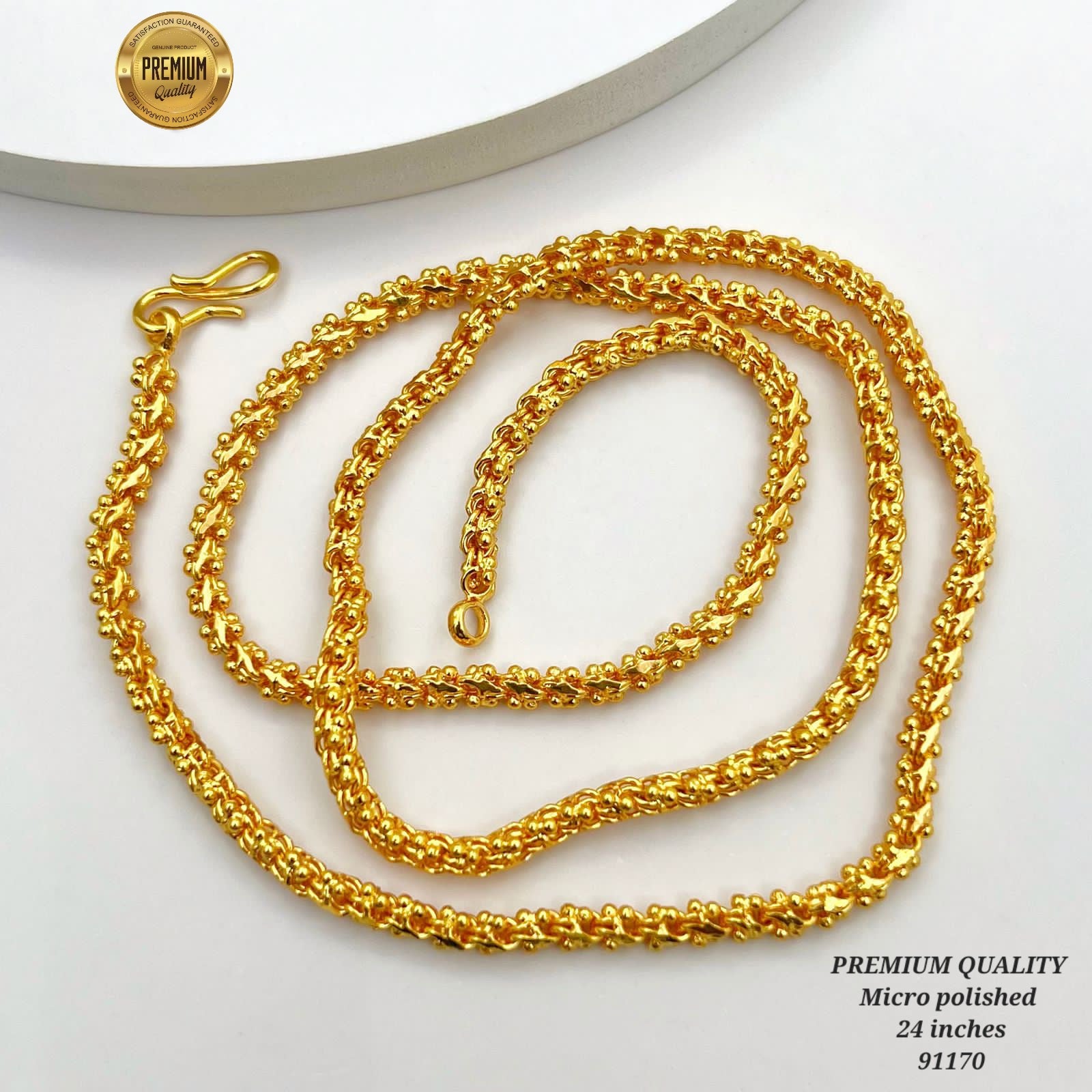 26 inches gold finish long chain