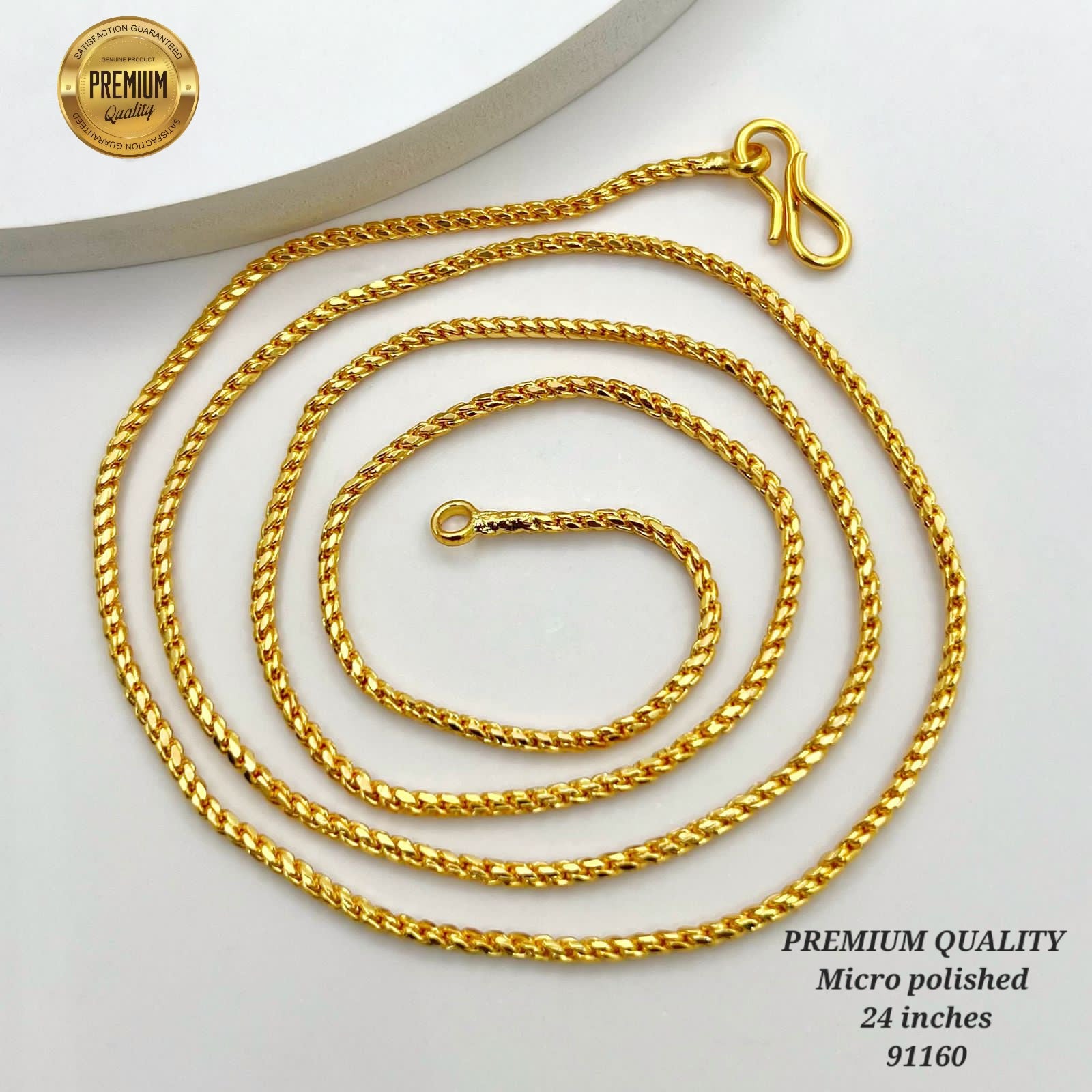 26 inches gold finish long chain