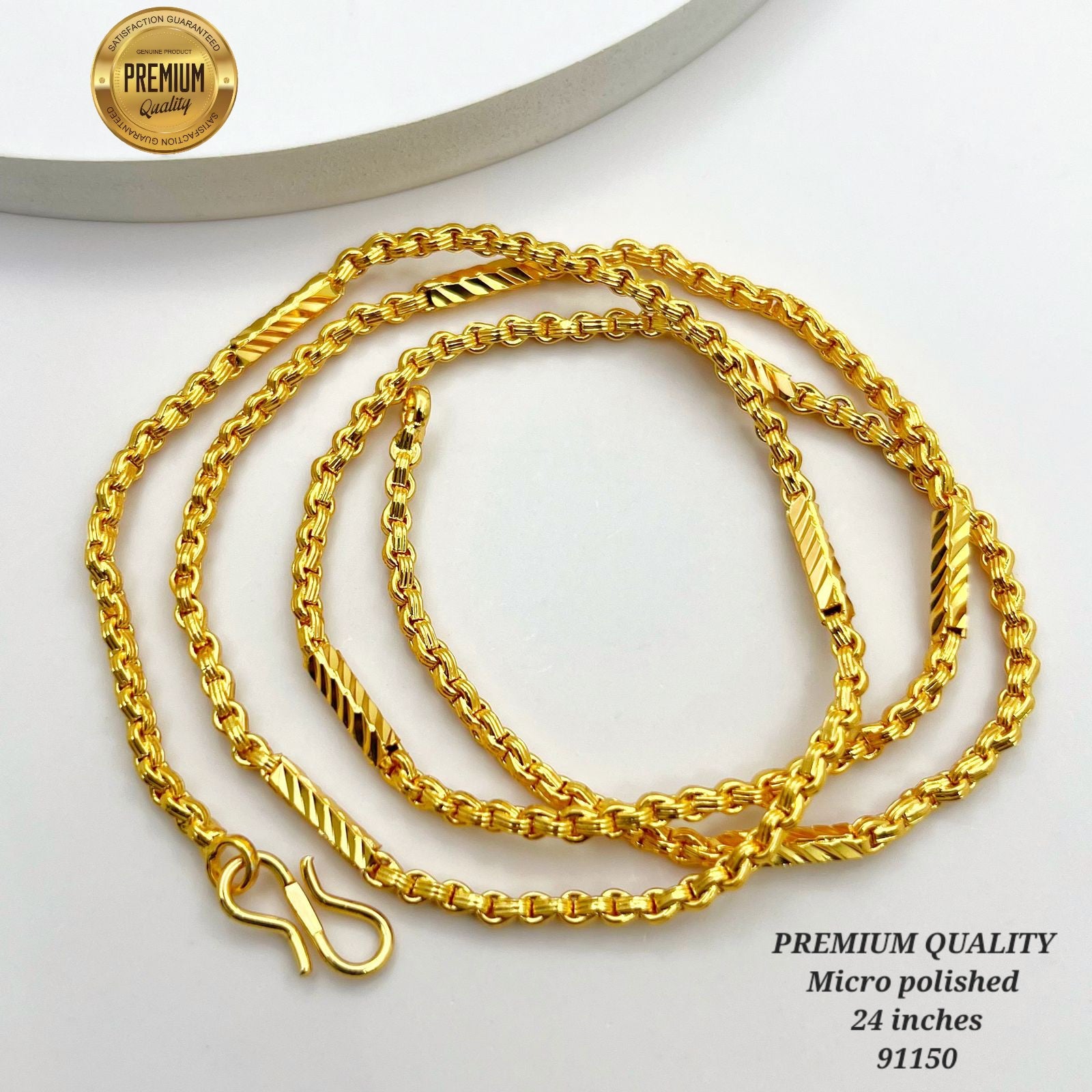 26 inches gold finish long chain