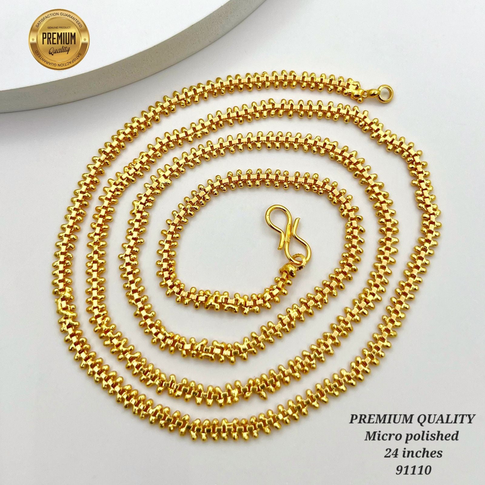 26 inches gold finish long chain