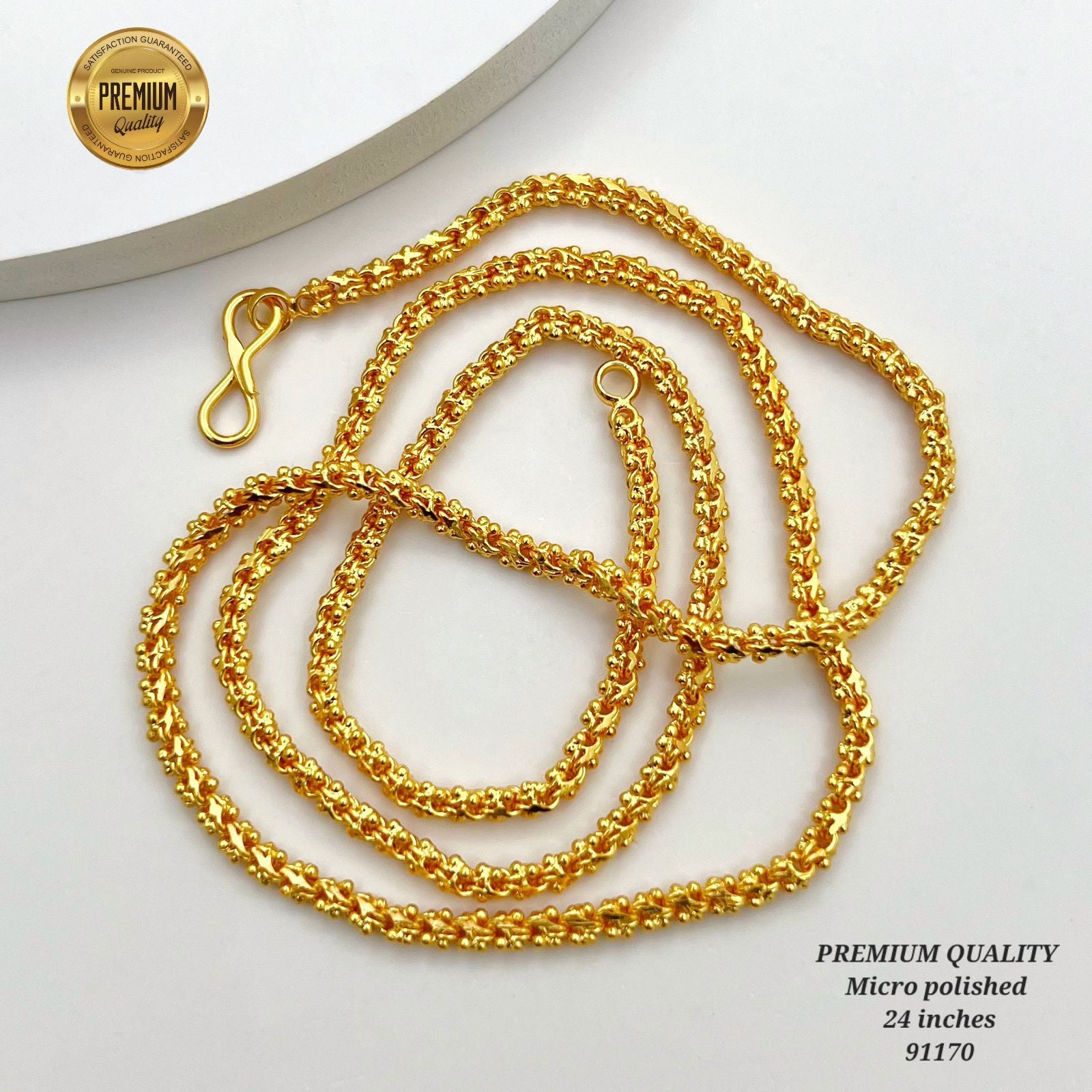 26 inches gold finish long chain