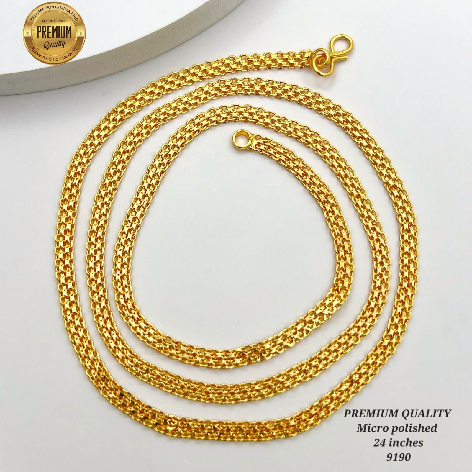 26 inches gold finish long chain