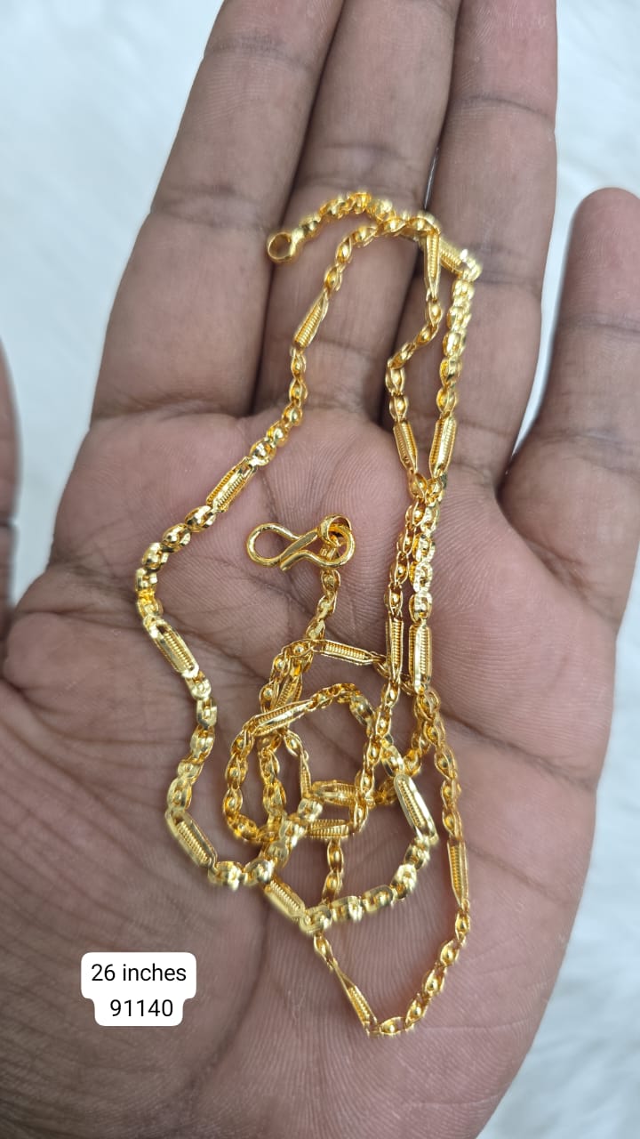 26 inches gold finish long chain