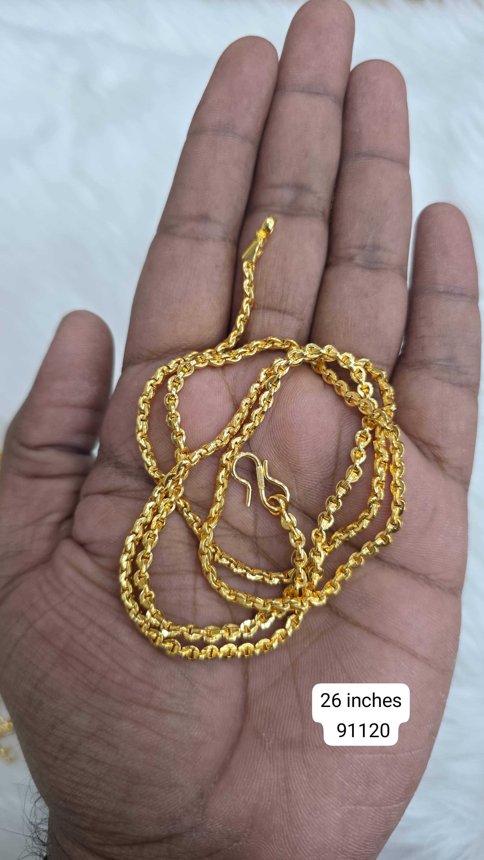 26 inches gold finish long chain