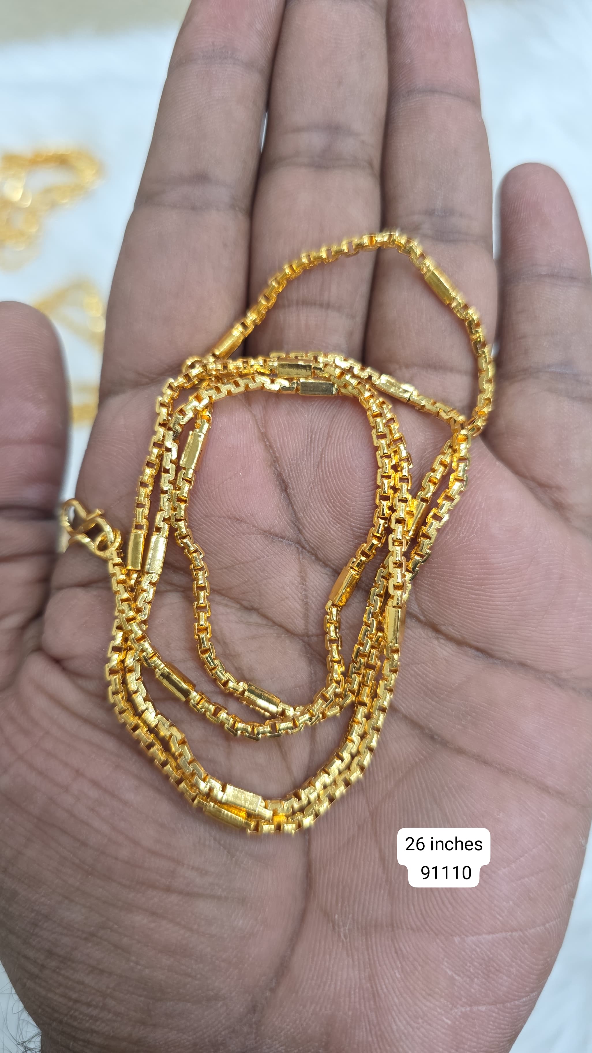 26 inches gold finish long chain