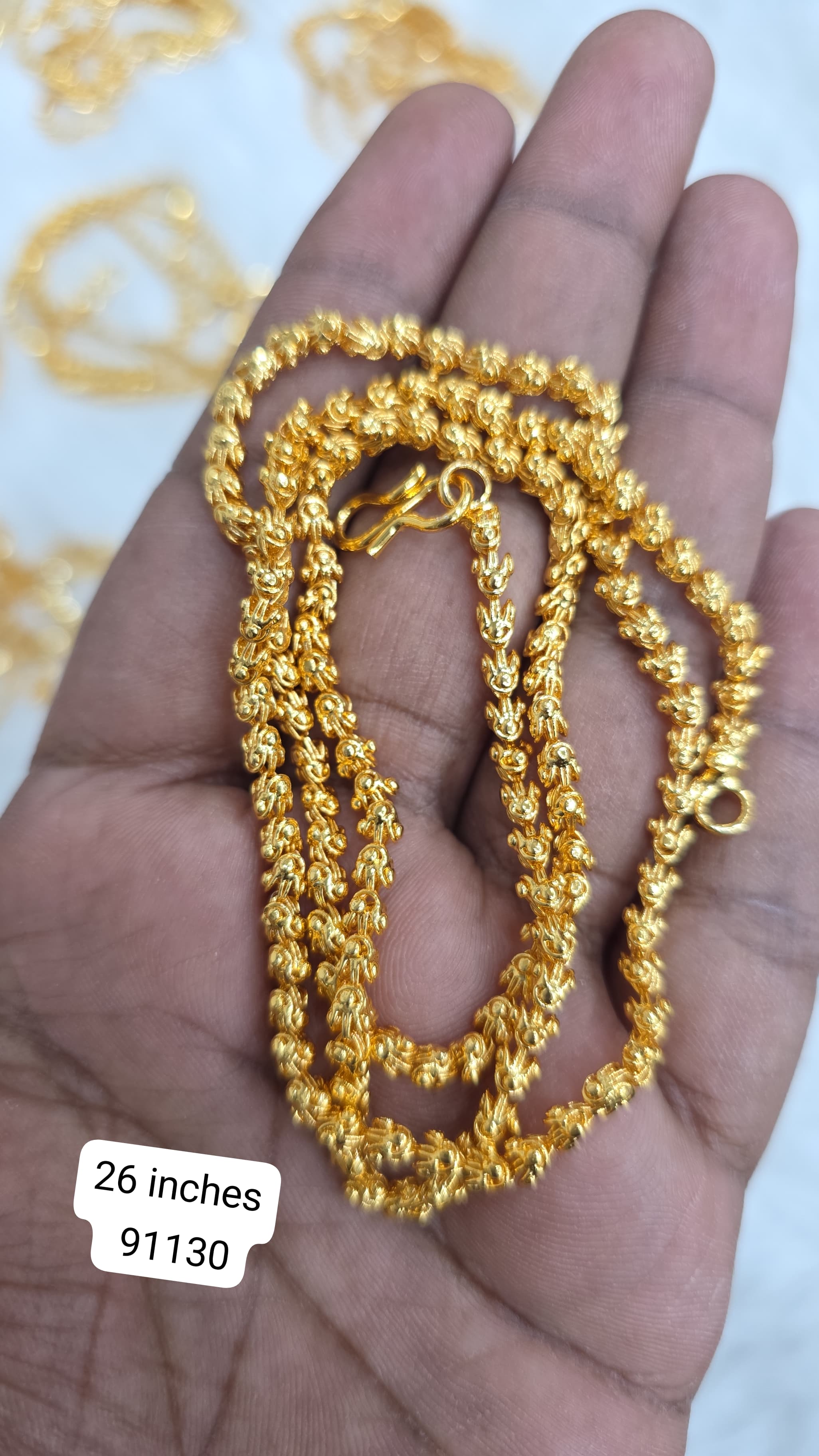 26 inches gold finish long chain