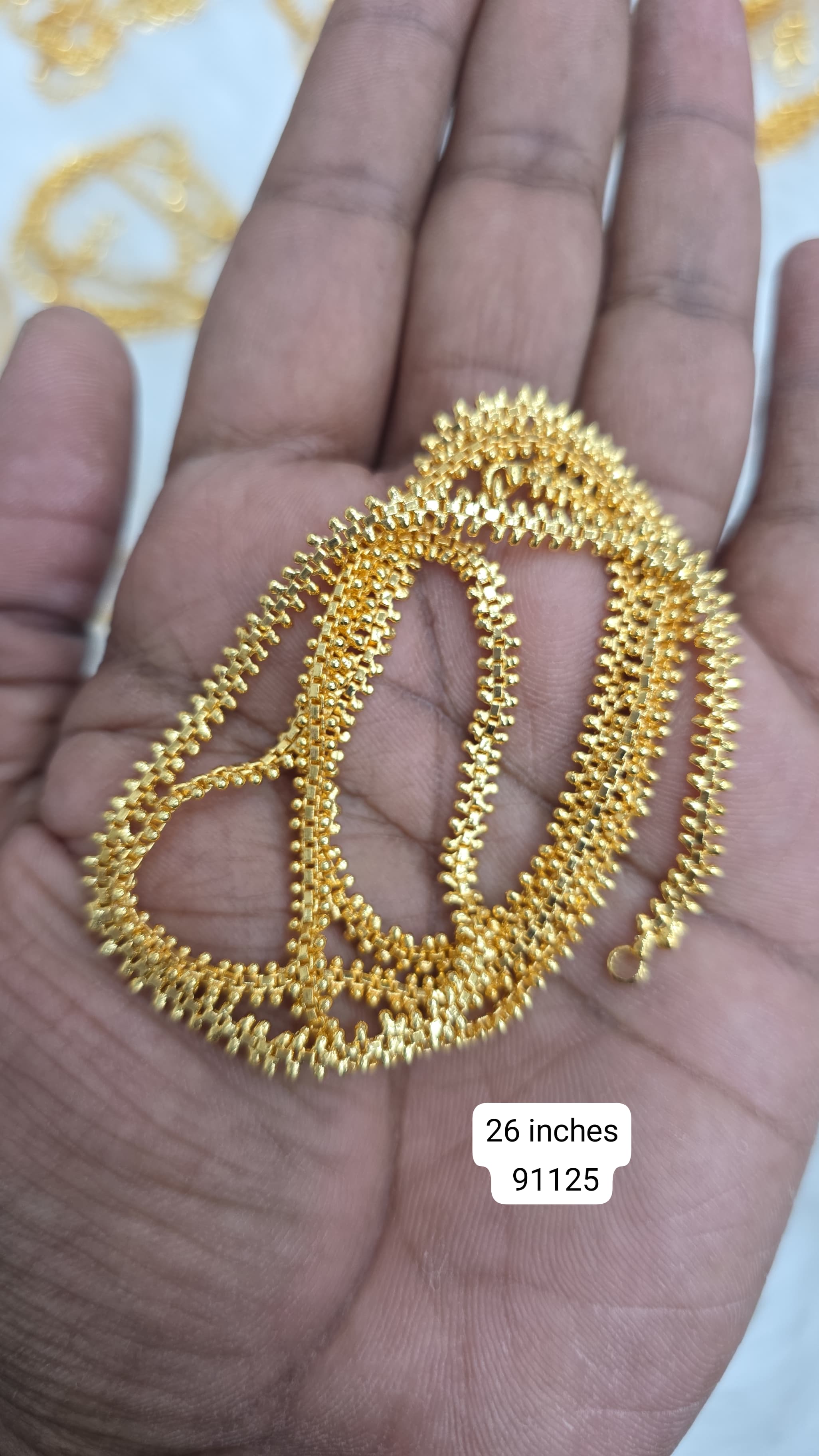 26 inches gold finish long chain