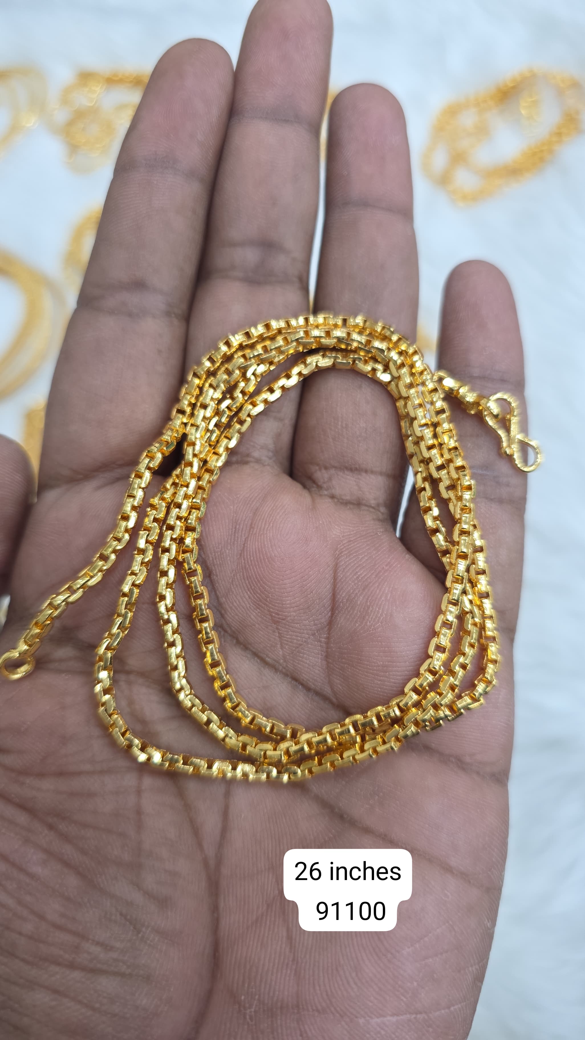 26 inches gold finish long chain