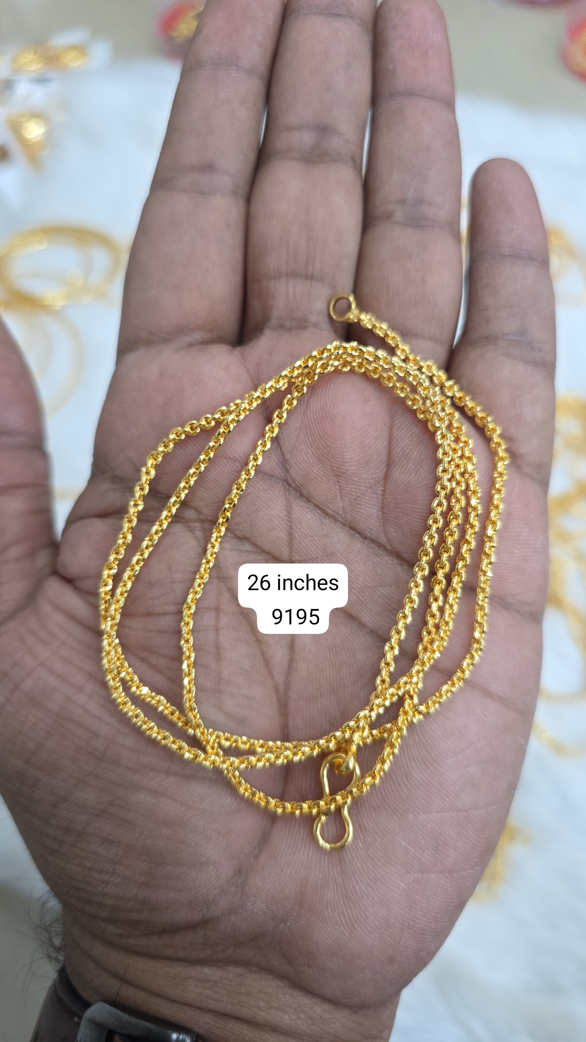 26 inches gold finish long chain
