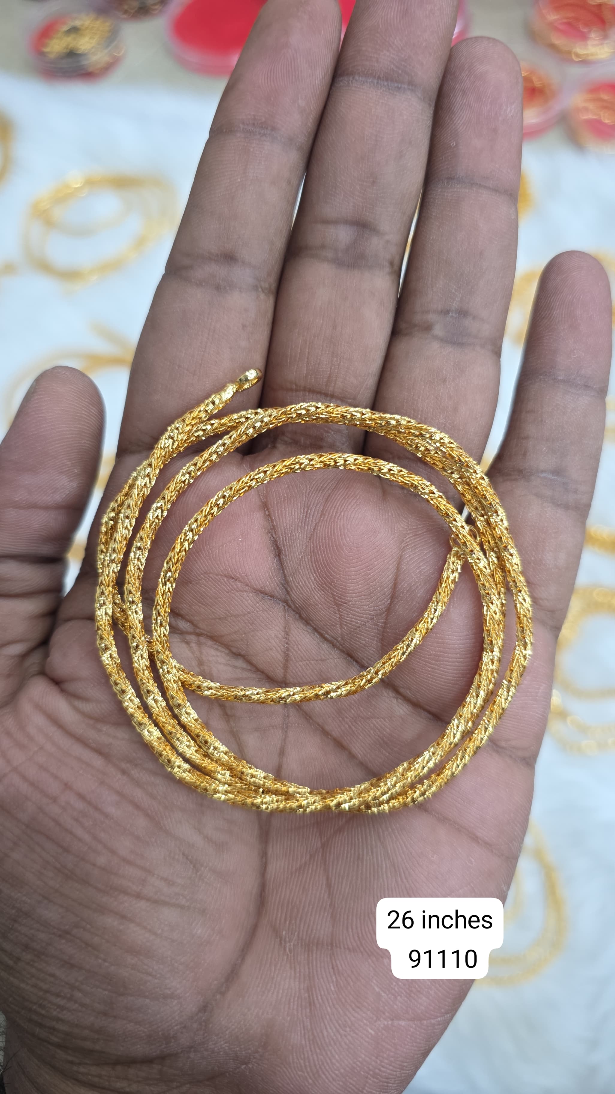 26 inches gold finish long chain