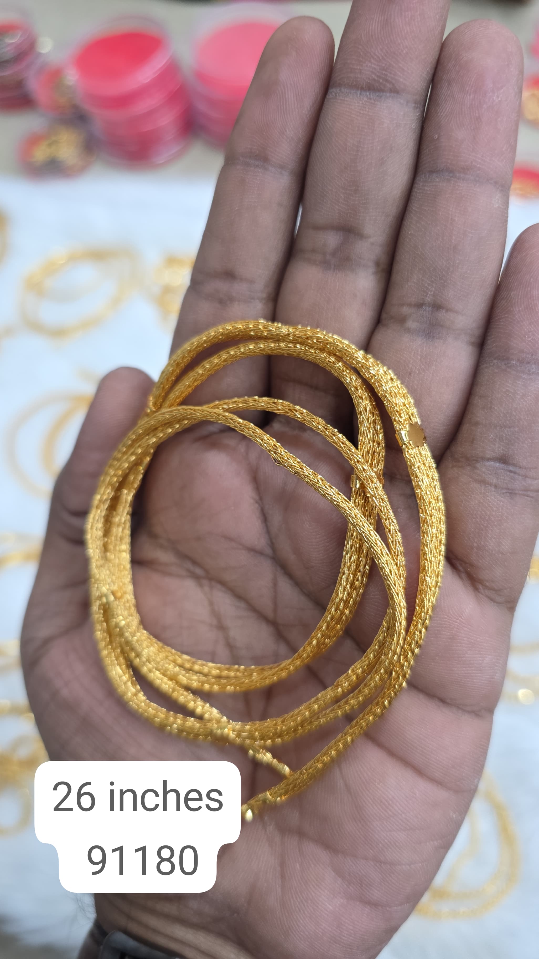 26 inches gold finish long chain
