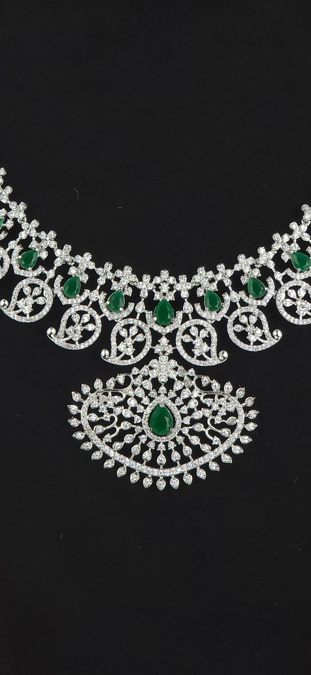 Sliver FINISH cz Necklaces set