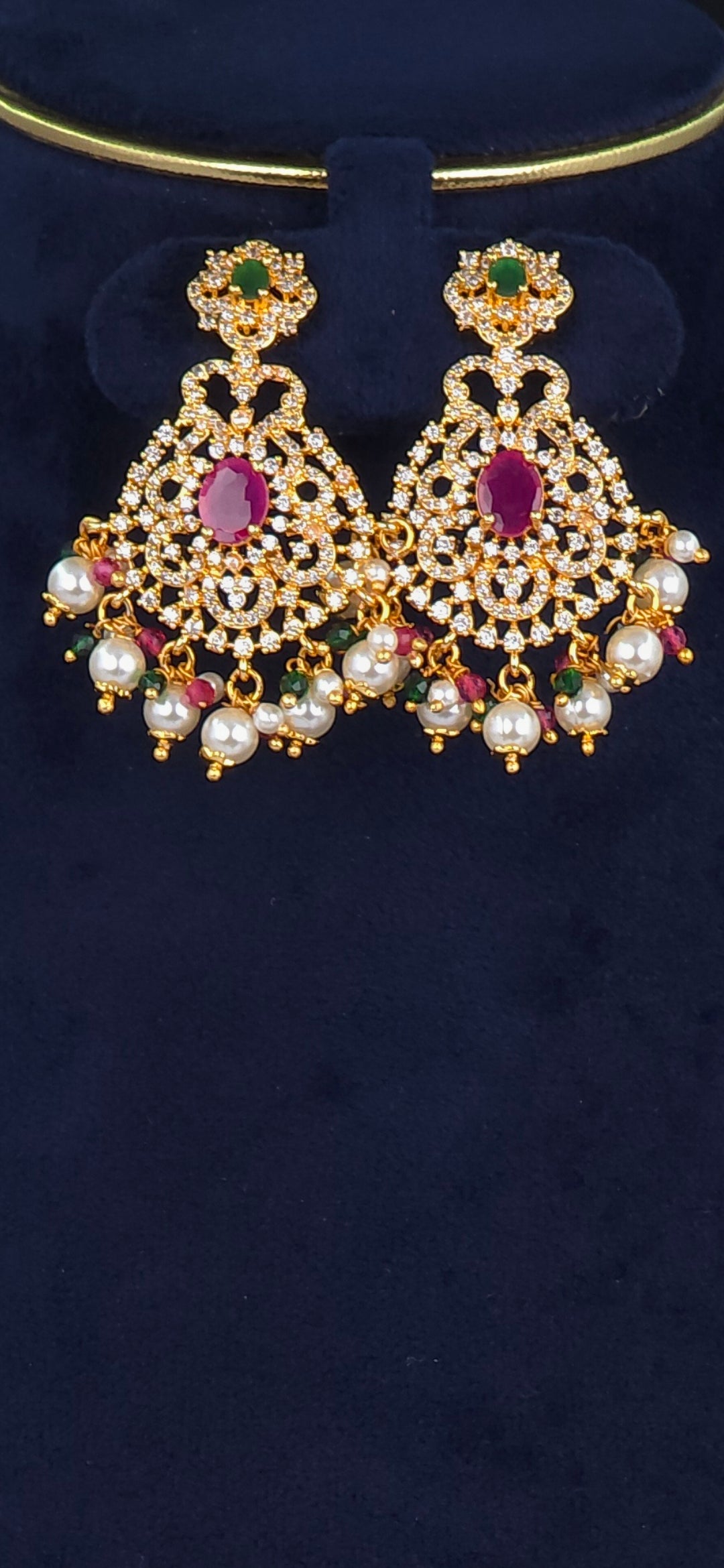 PREMIUM QUALITY 
GOLD FINISH 
CZ STONES BRIDEL HARAM