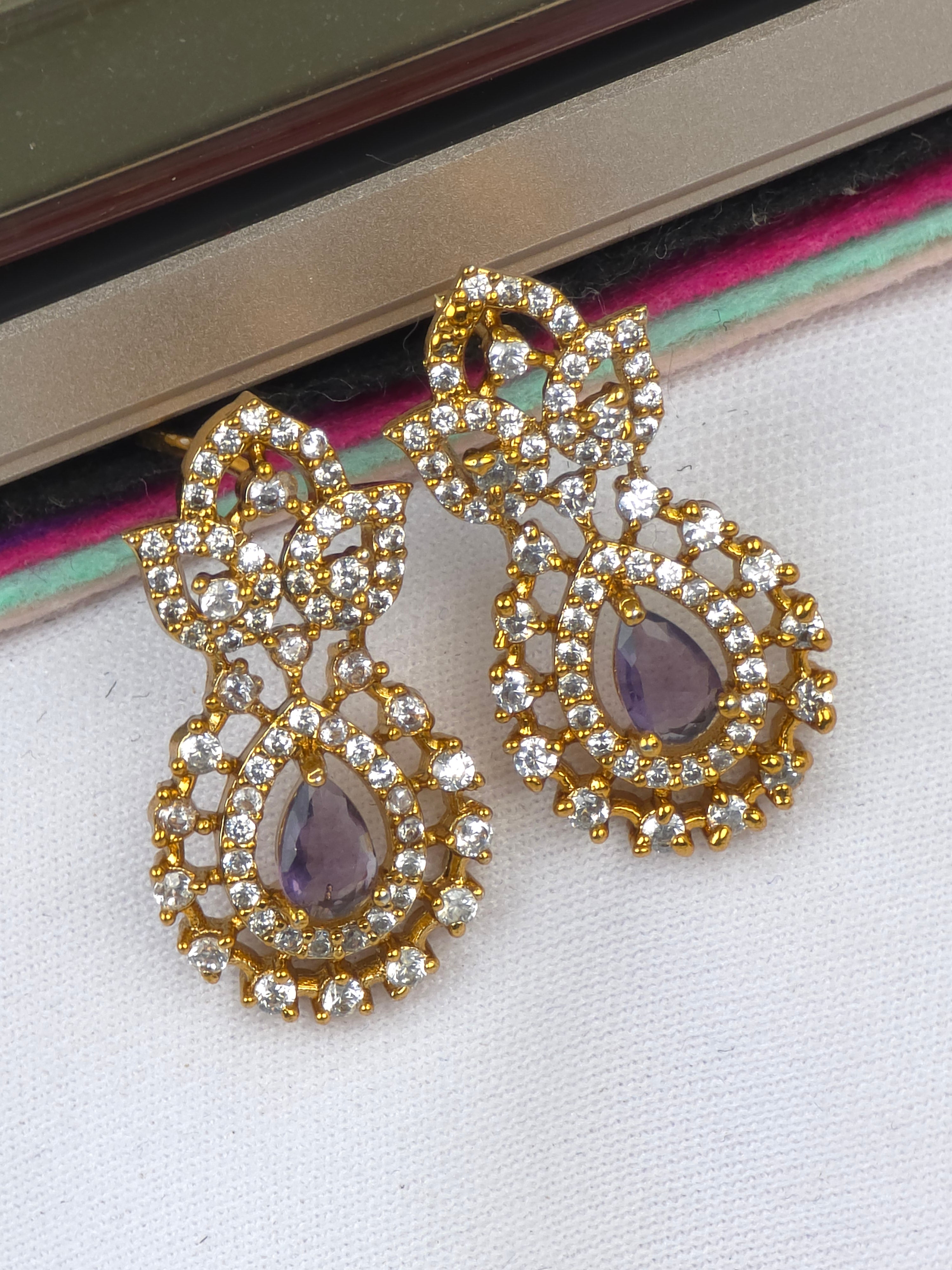 Matt finish earrings studs Push back